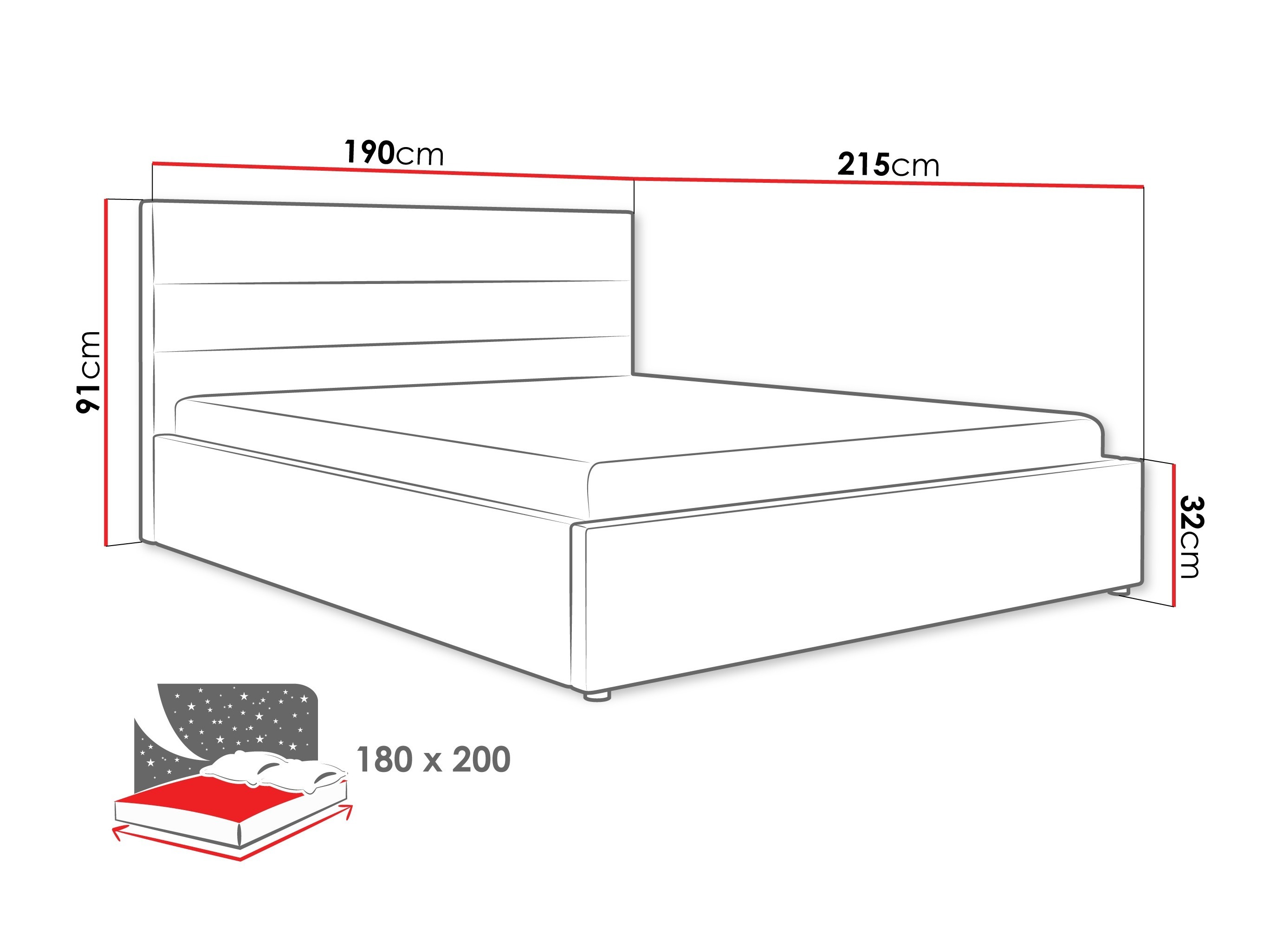 Bett Comfivo 454 (Grau)