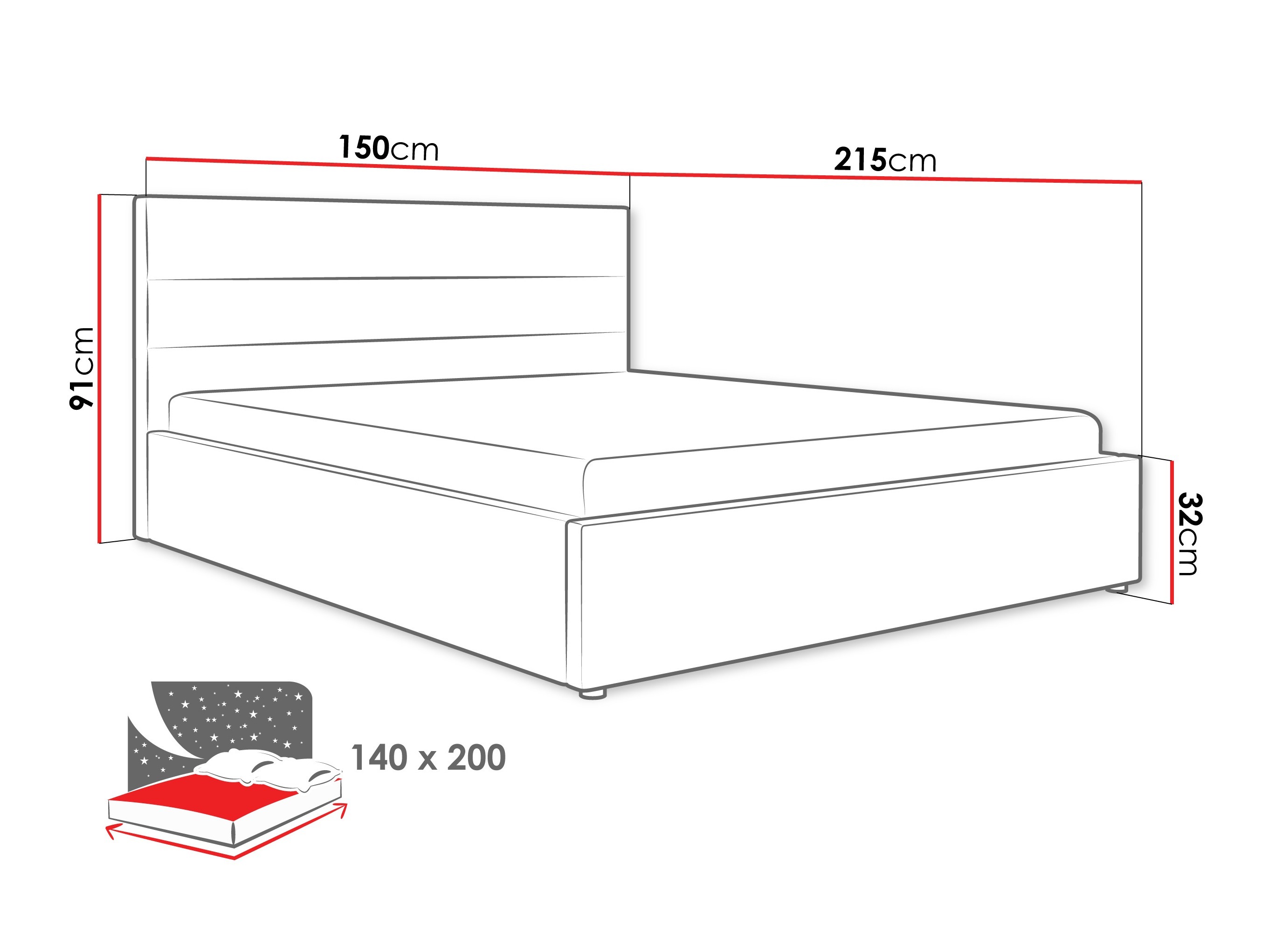 Bett Comfivo Fabos (Hlr 19)
