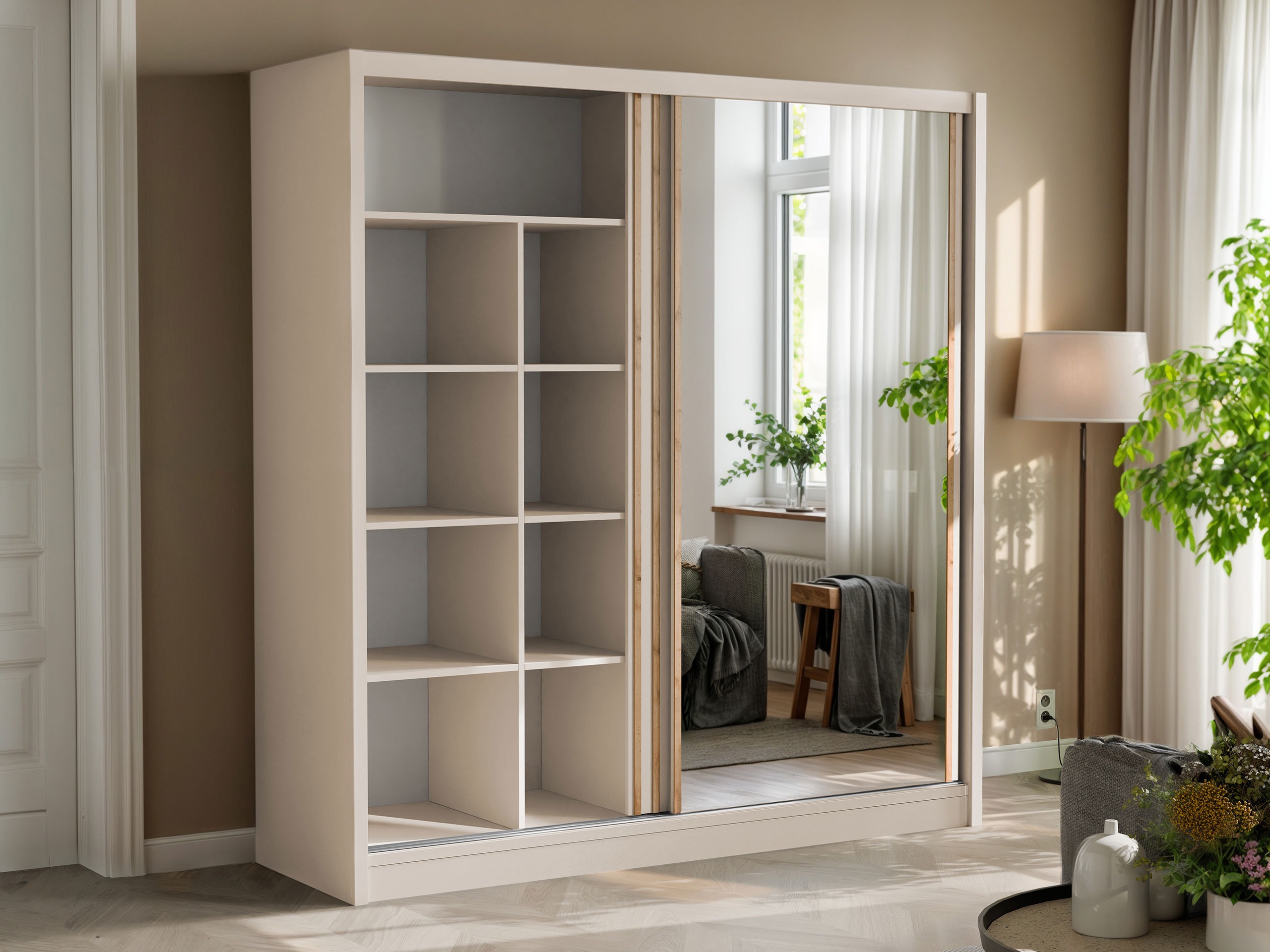 Kleiderschrank Honolulu 274 (Kaschmir + Wotan Eiche)