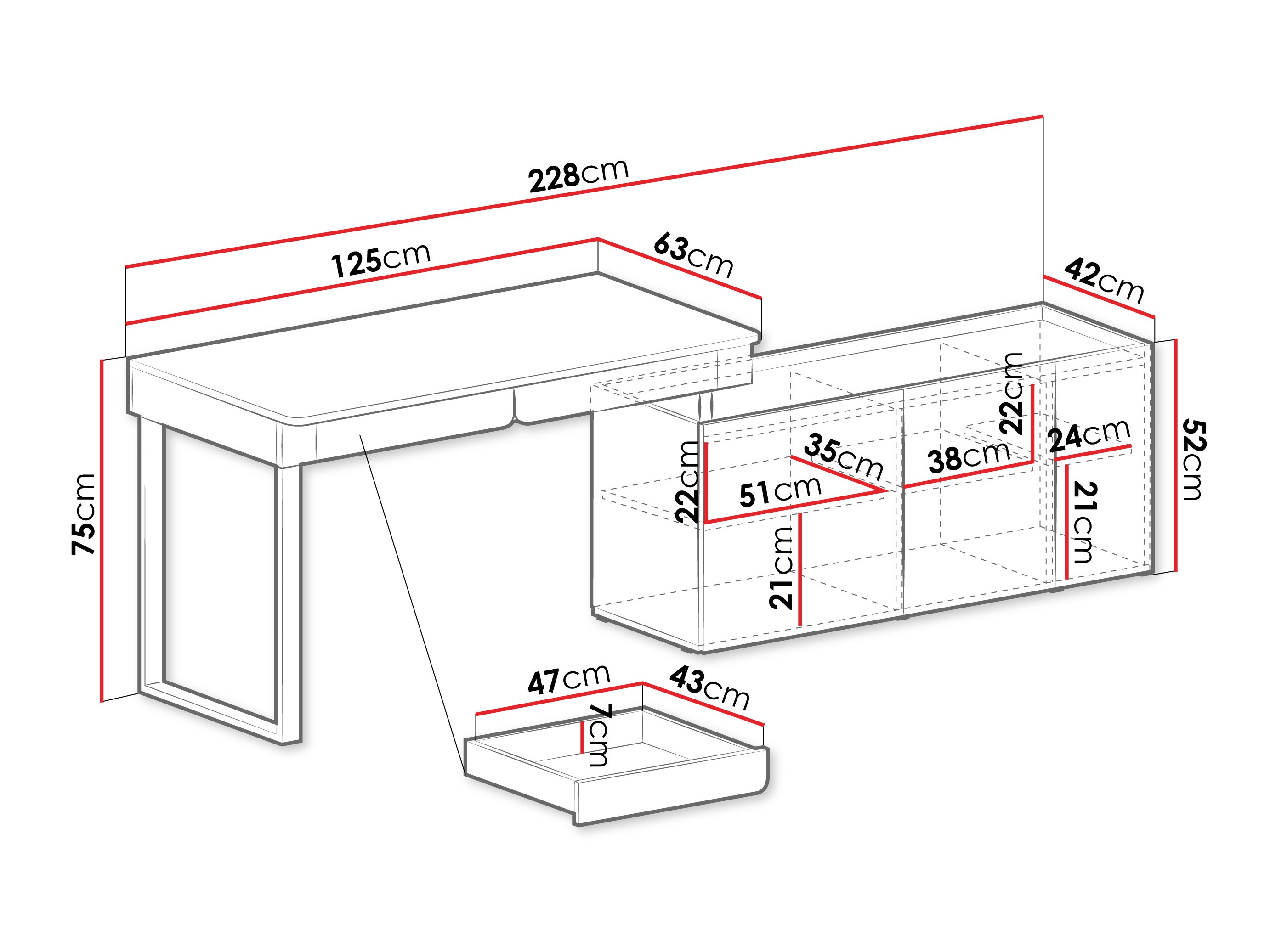 Eckschreibtisch Fiosono 110 (Eukalyptus + Eichenholzoptik)