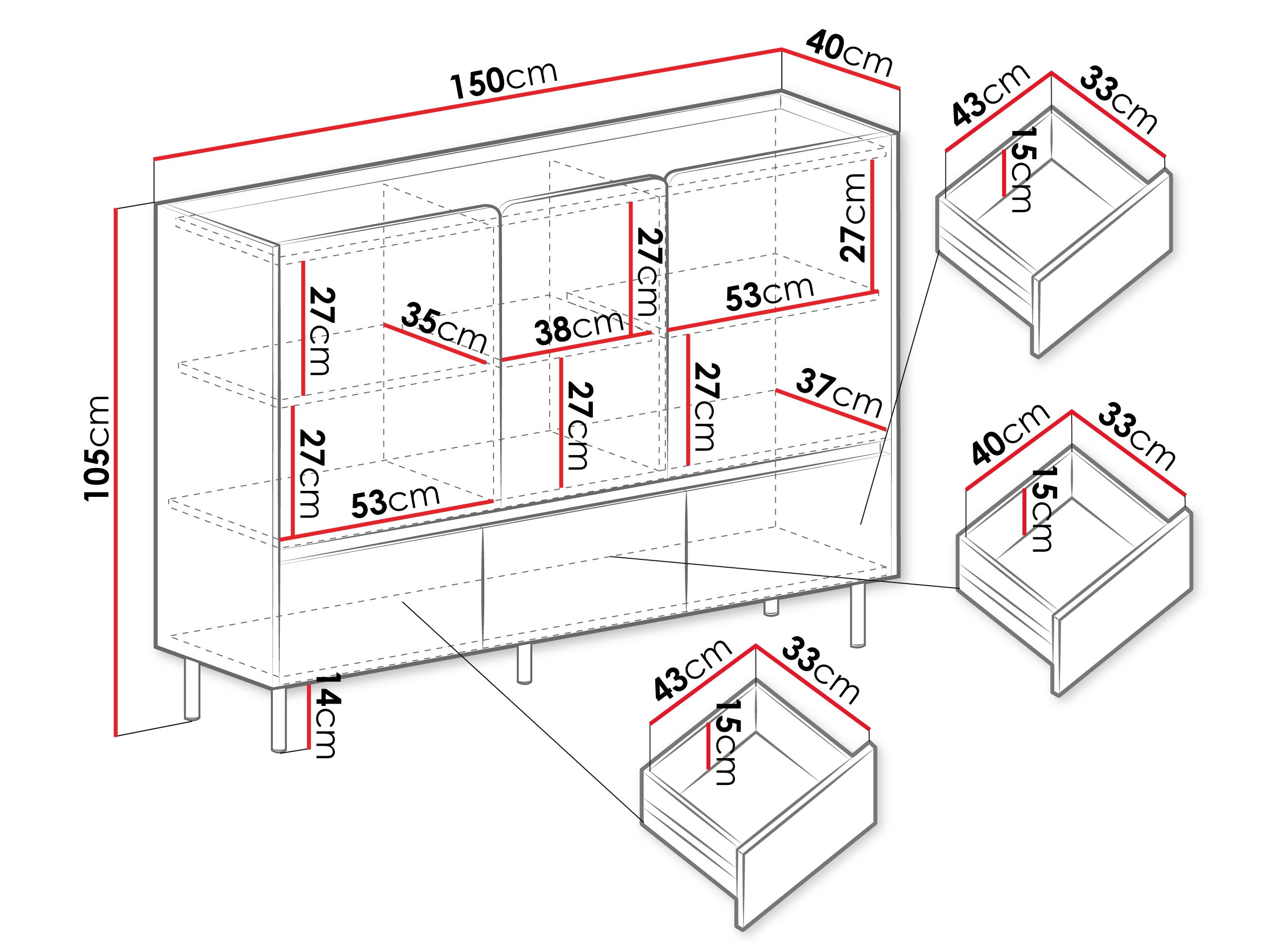 Kommoden Fiosono 106 (Staubiges Grün + Eichenholzoptik)