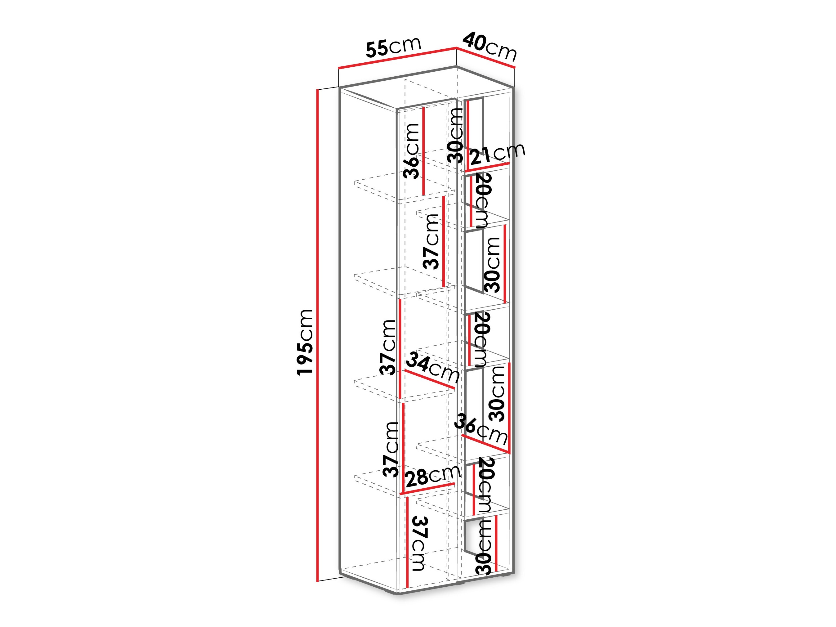 Regal Fiosono 103 (Eukalyptus + Eichenholzoptik)