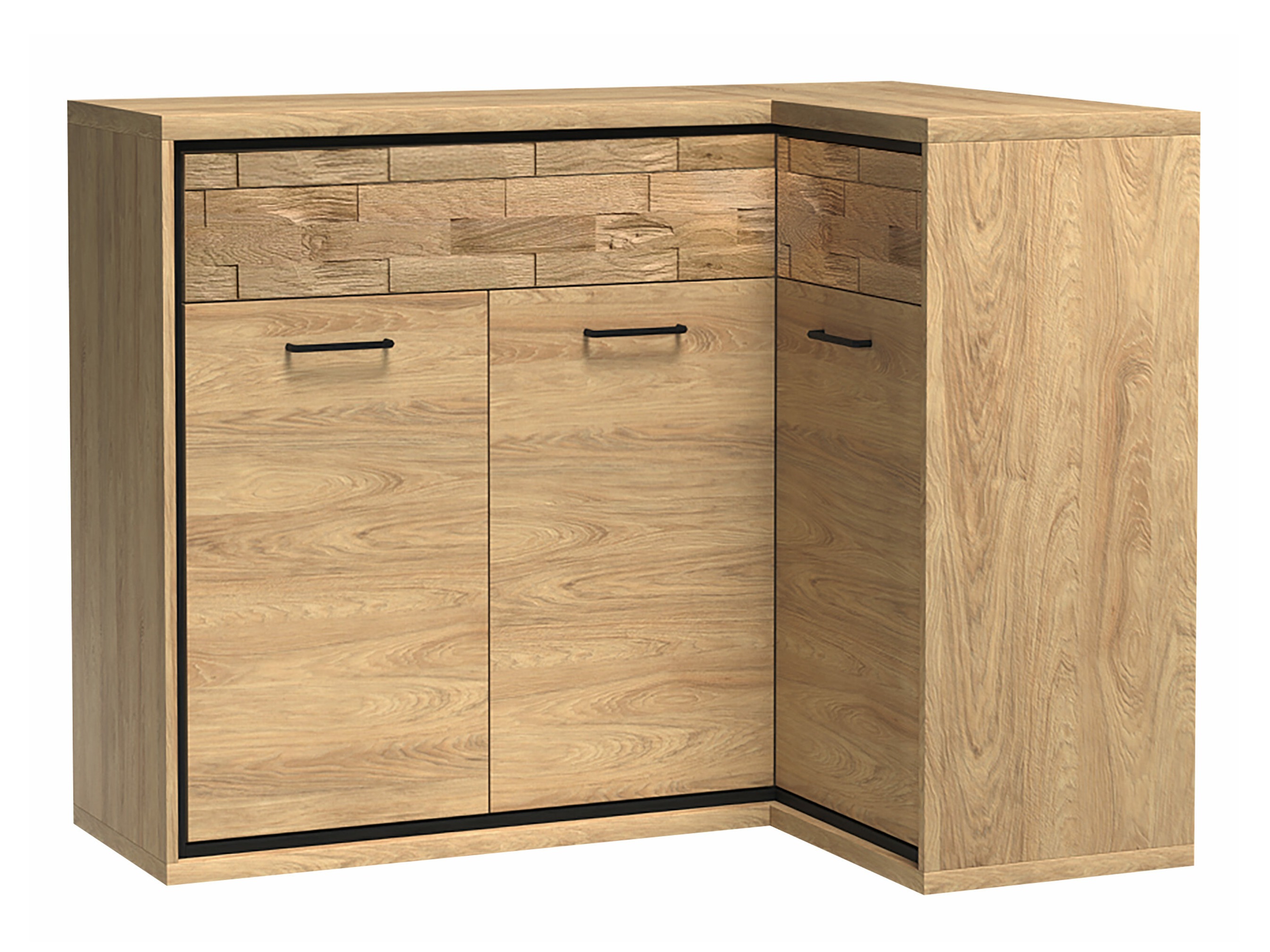 Eckige Kommode Etrmoni 106 (Helles Holz + Eichenholzoptik)