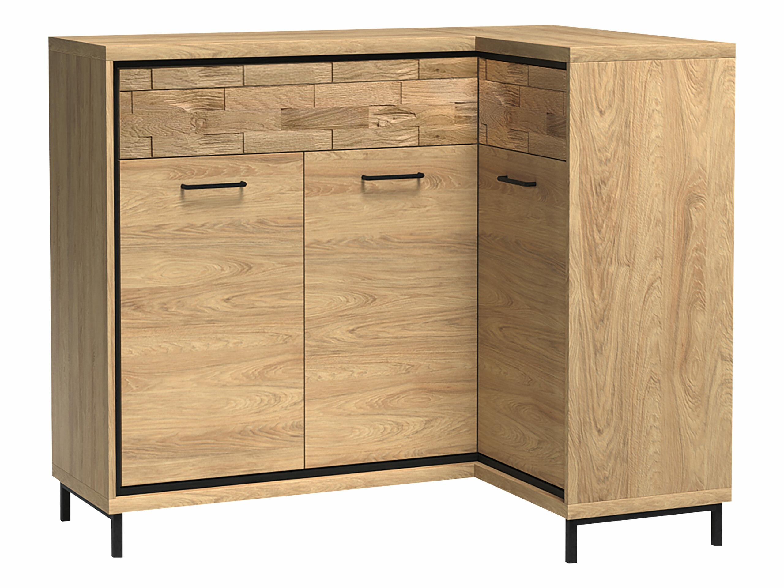 Eckige Kommode Etrmoni 106 (Helles Holz + Eichenholzoptik)