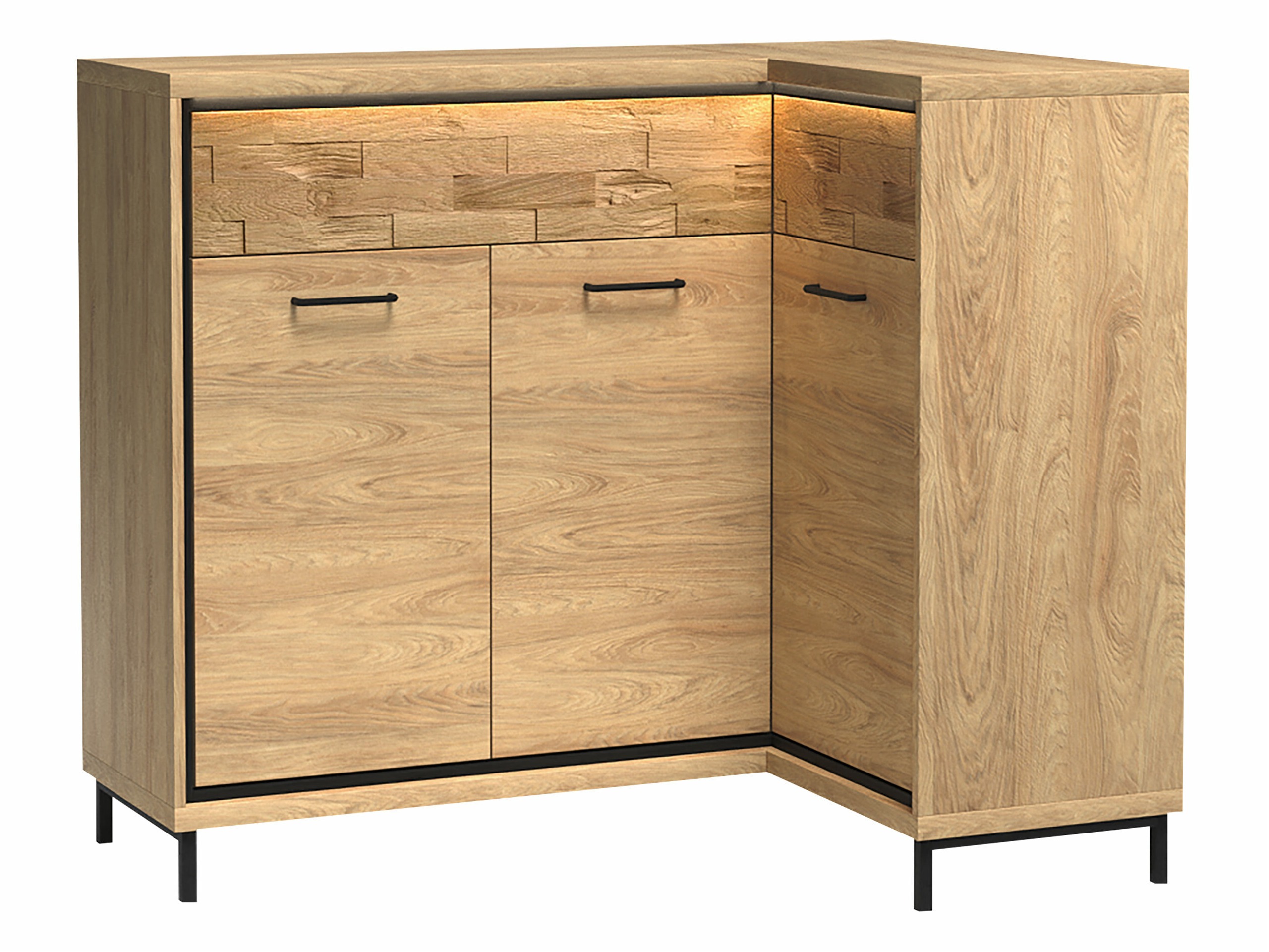 Eckige Kommode Etrmoni 106 (Helles Holz + Eichenholzoptik)