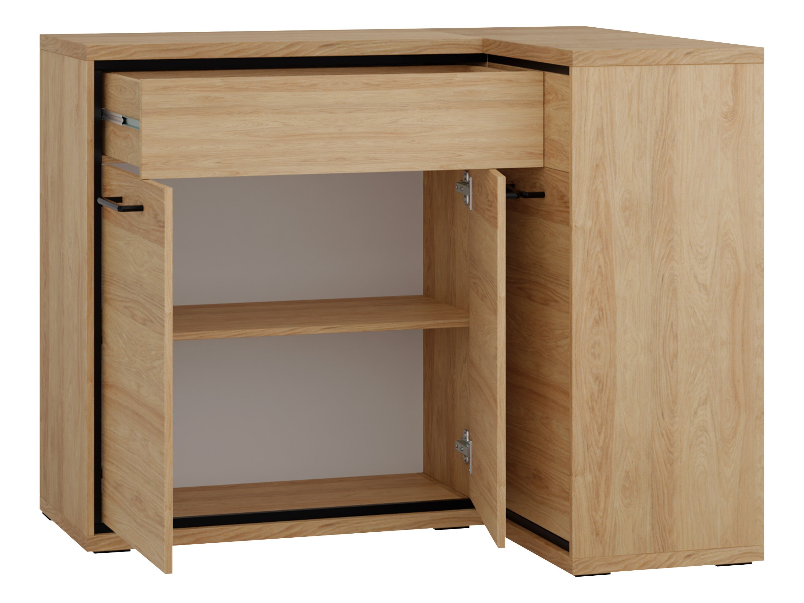 Eckige Kommode Etrmoni 106 (Helles Holz + Eichenholzoptik)