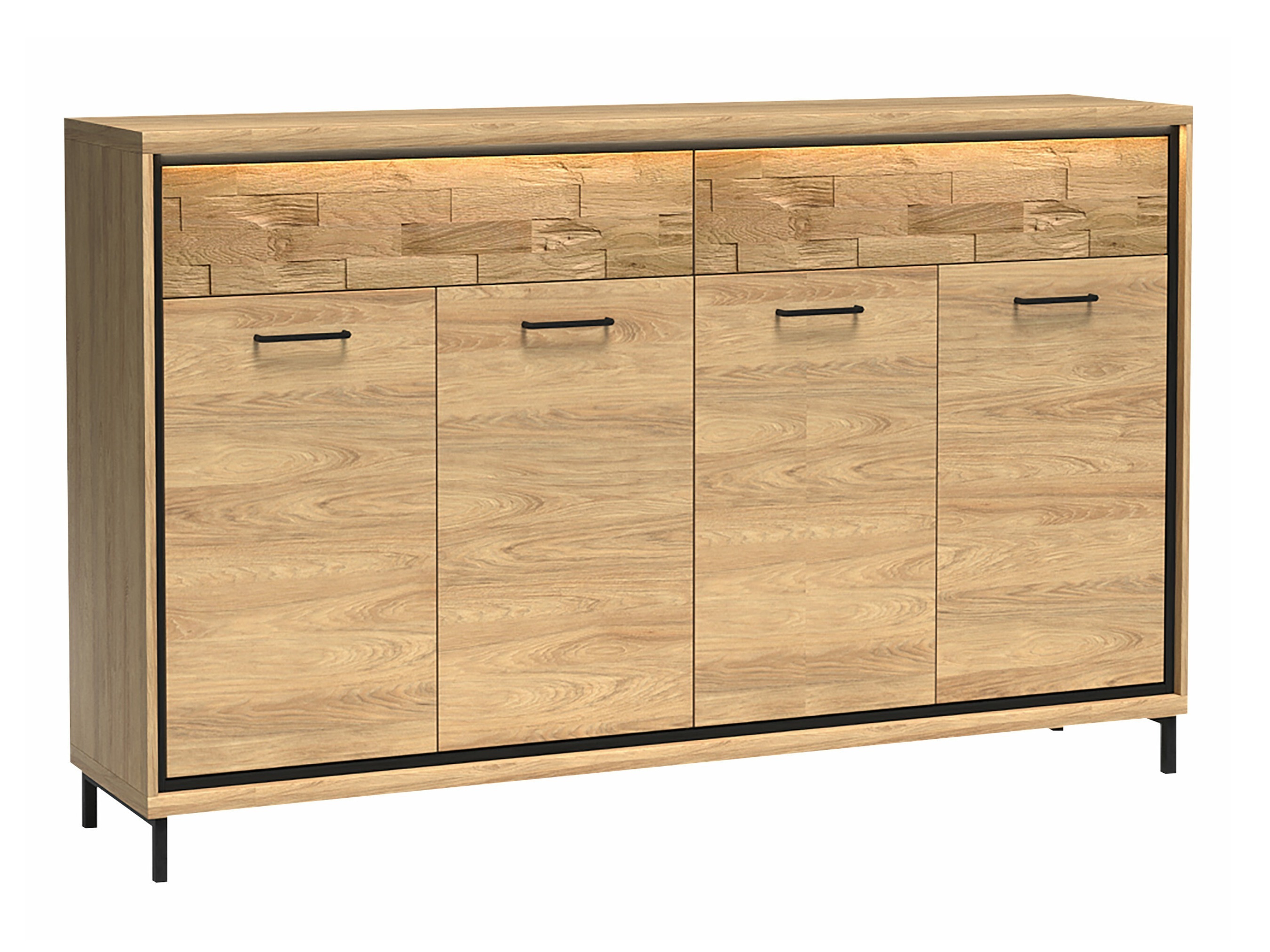 Kommoden Etrmoni 105 (Helles Holz + Eichenholzoptik)