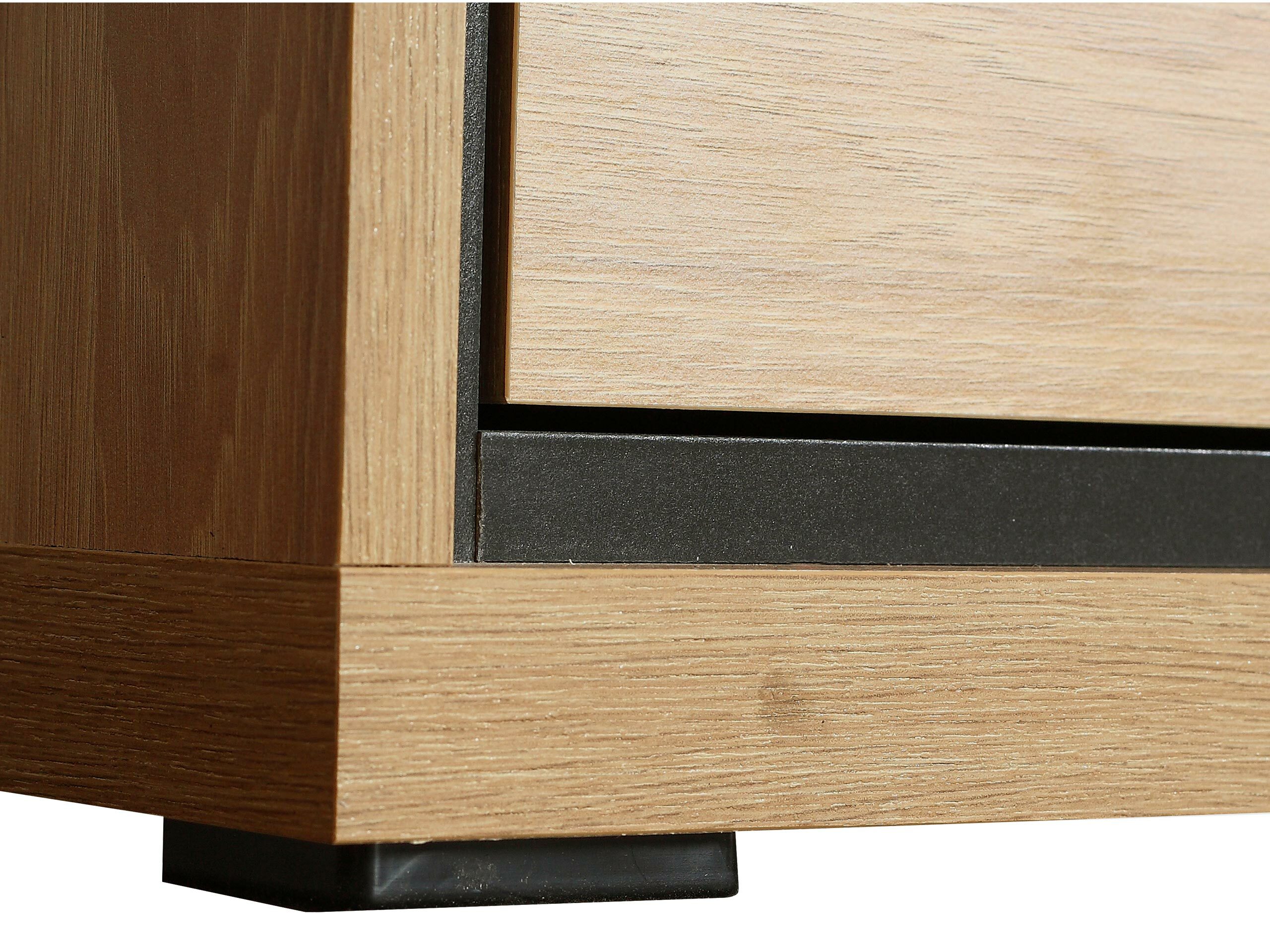 TV-Möbel Etrmoni 112 (Helles Holz + Eichenholzoptik)