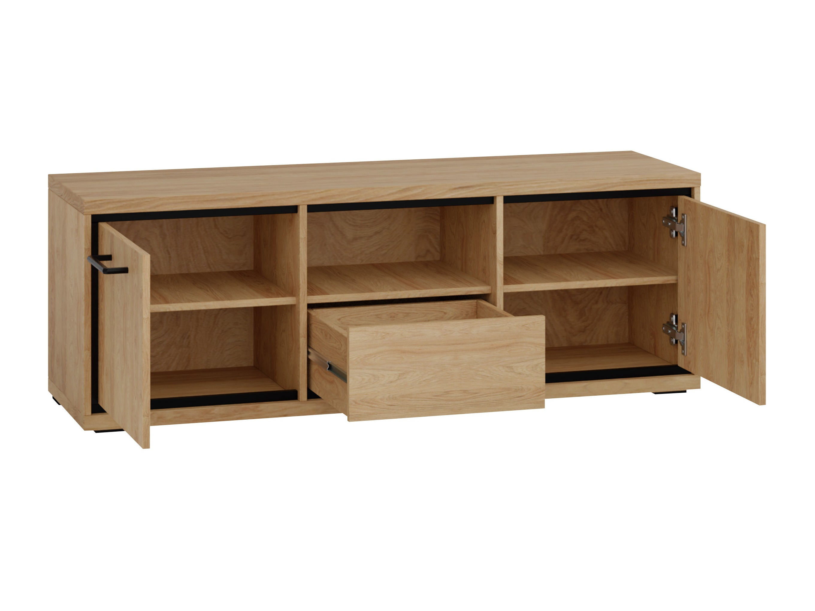 TV-Möbel Etrmoni 112 (Helles Holz + Eichenholzoptik)
