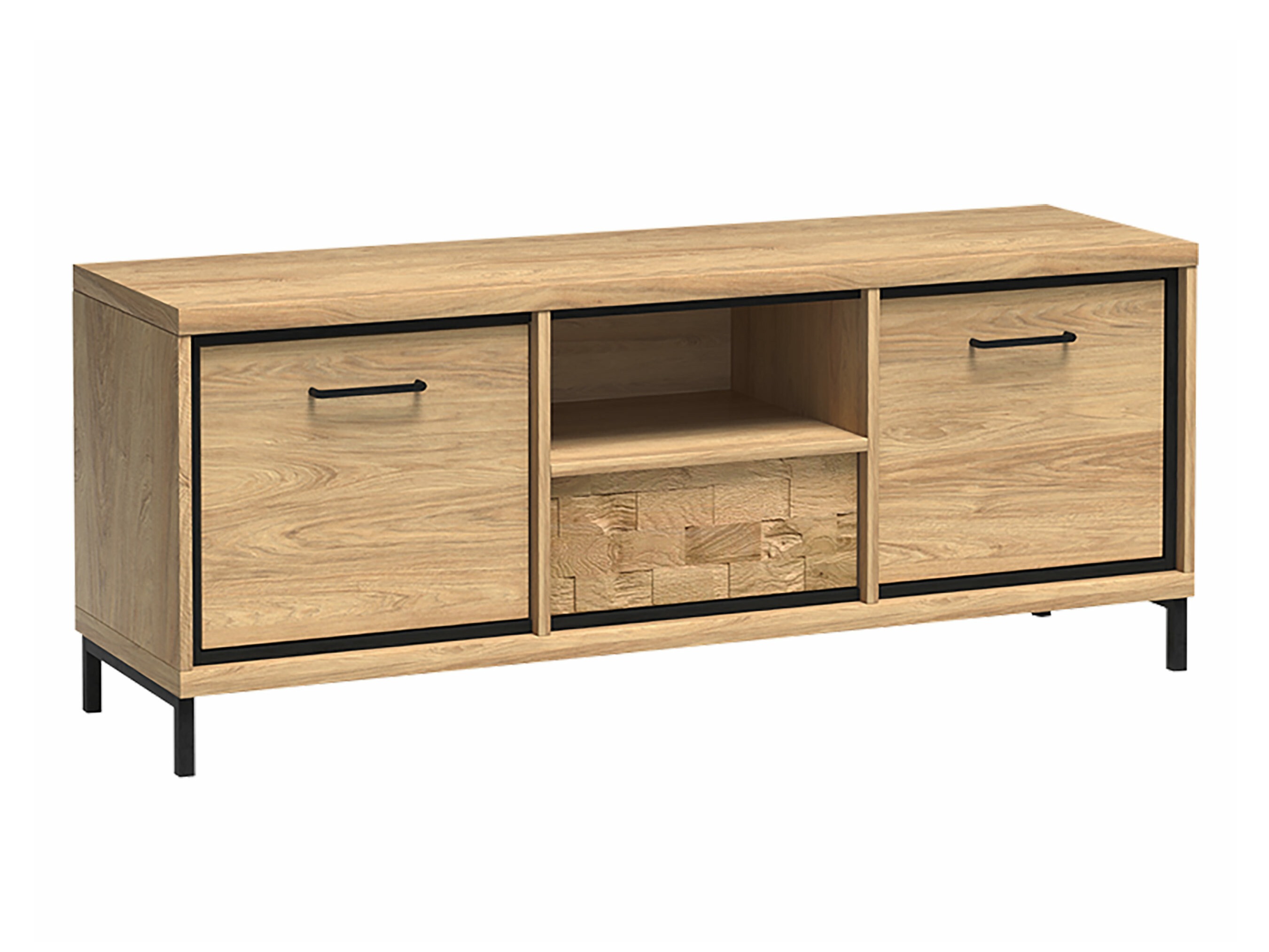 TV-Möbel Etrmoni 112 (Helles Holz + Eichenholzoptik)