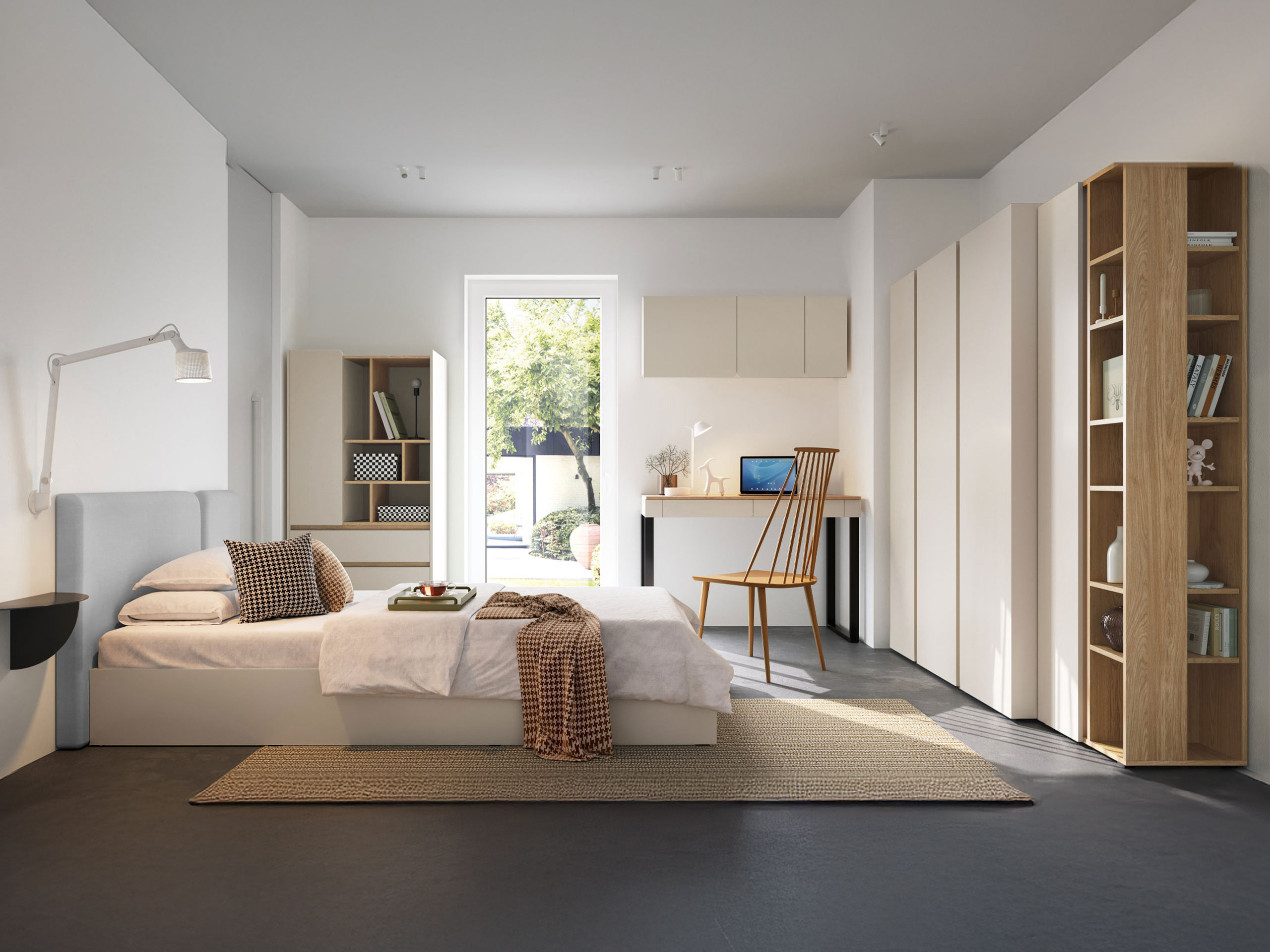 Möbel-Set Fiosono 114 (Beige + Eichenholzoptik hell)