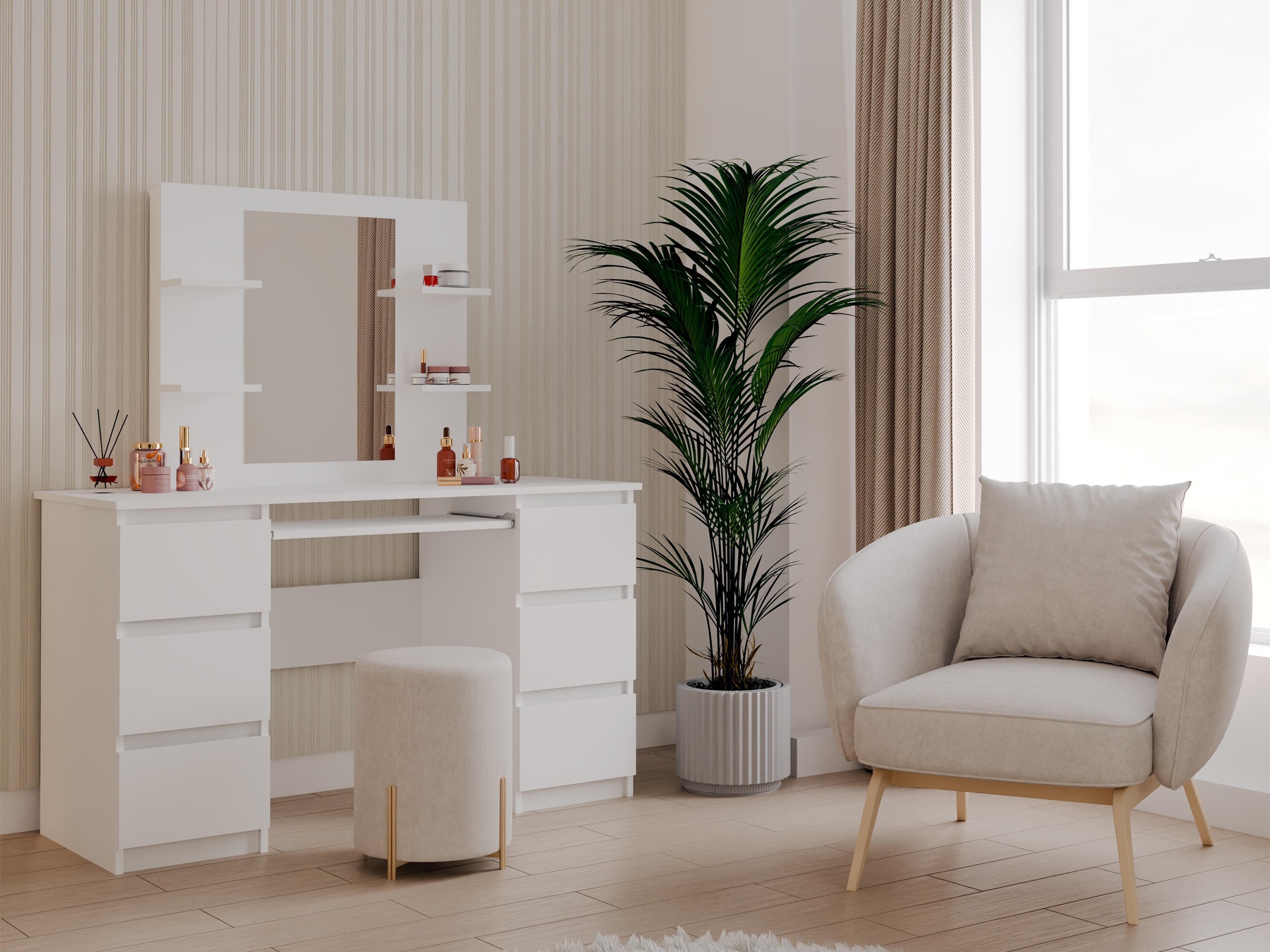 Schminktisch Mandeville 359 (Weiß)