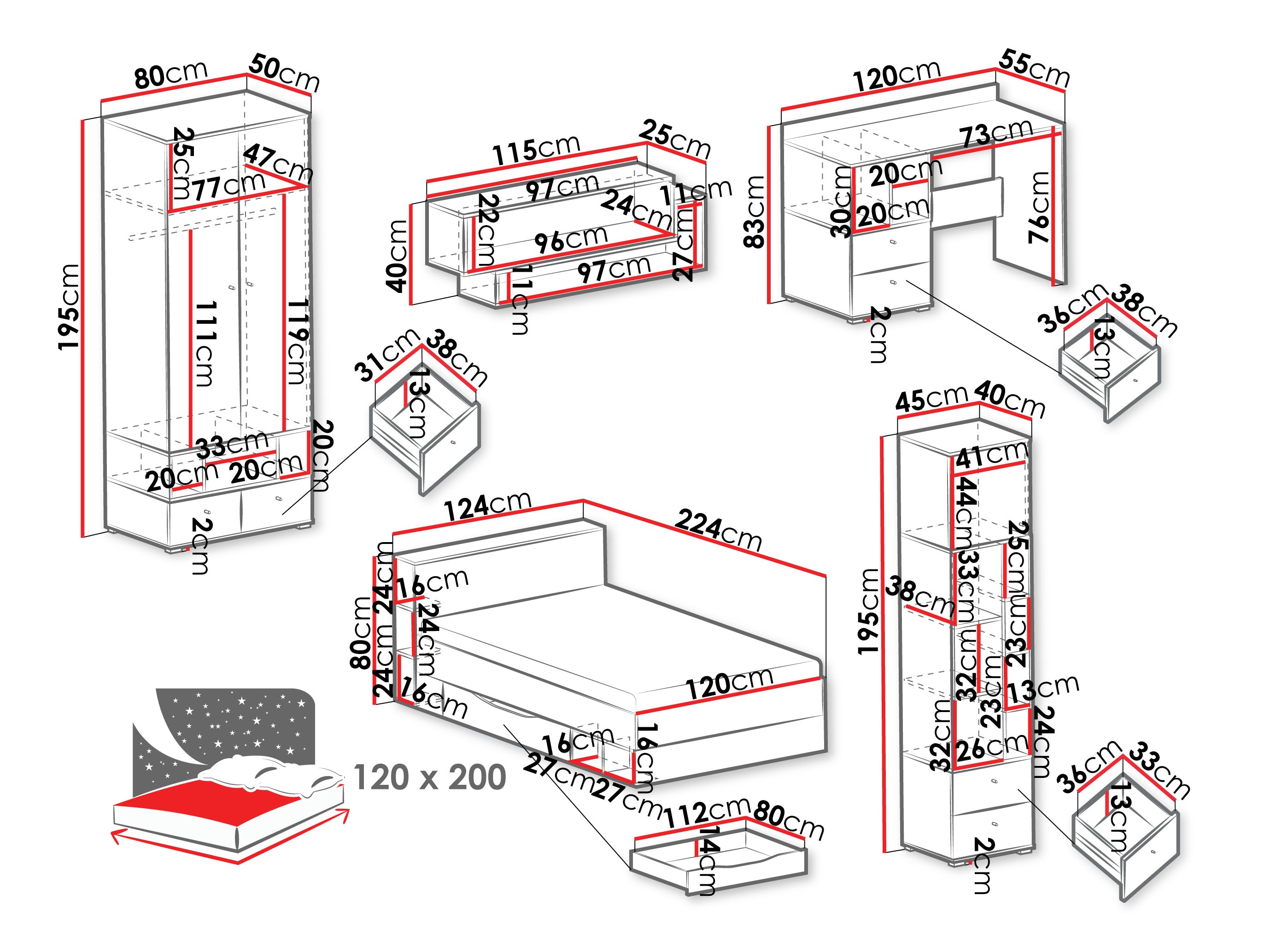 Möbel-Set Ciravie 108