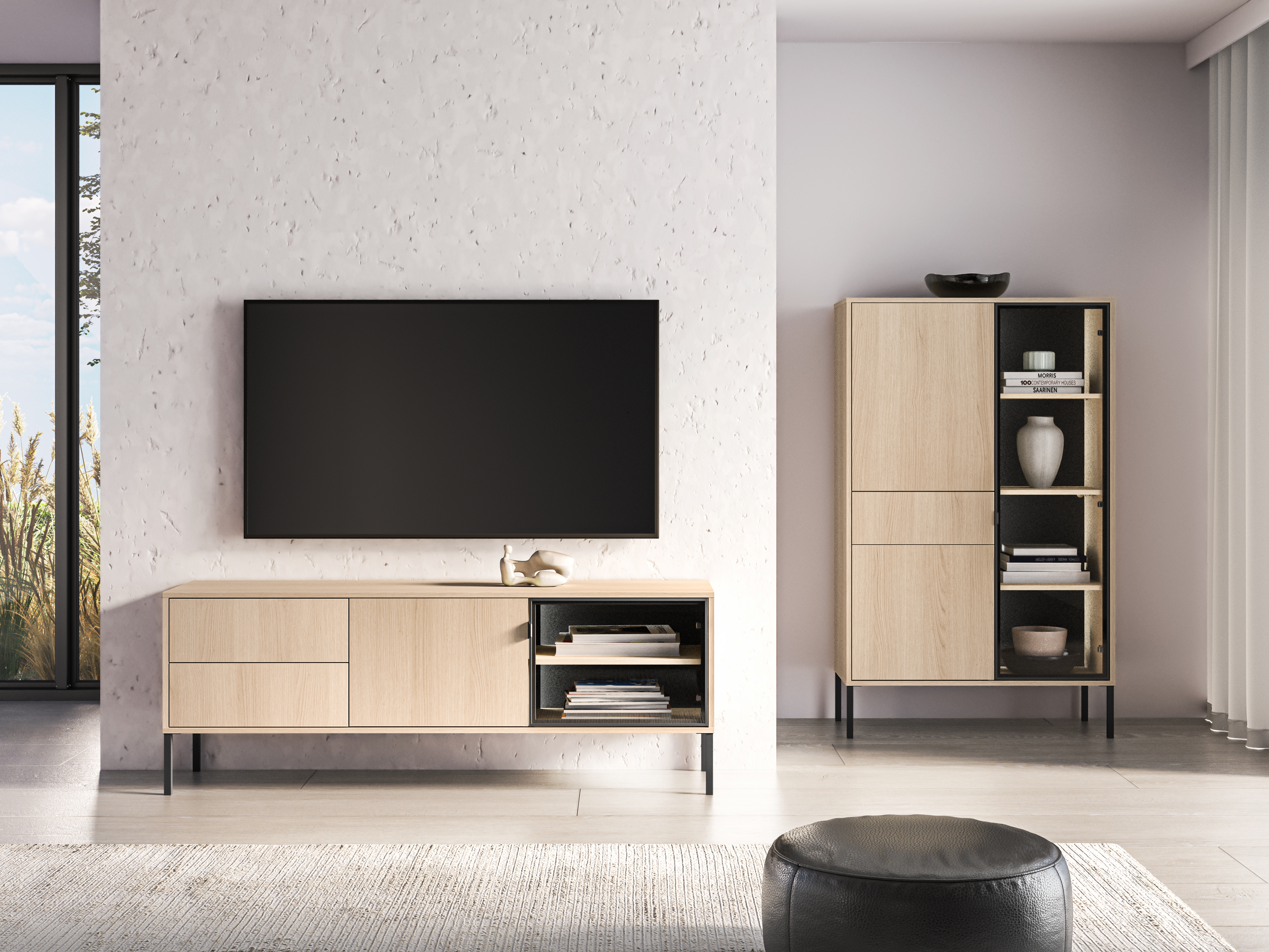 Wohnzimmer-Sets Virsalo 105 (Eichenholzoptik)