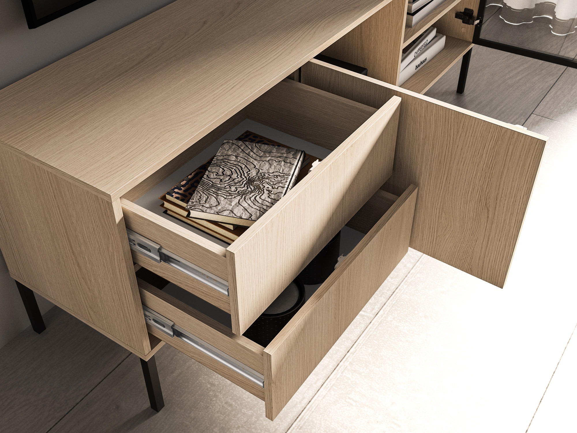 Wohnzimmer-Sets Virsalo 105 (Eichenholzoptik)