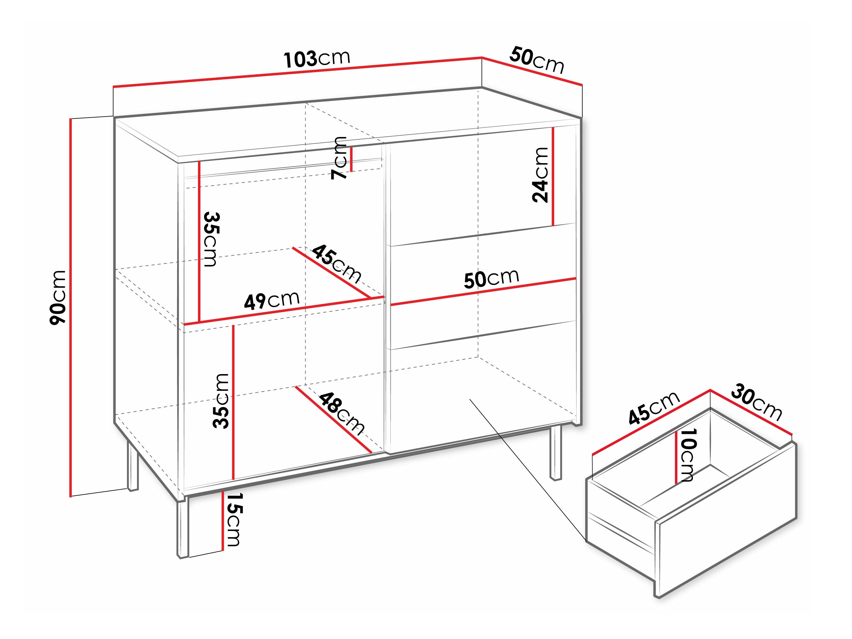 Kommoden Comfivo Delruva (Schwarz)
