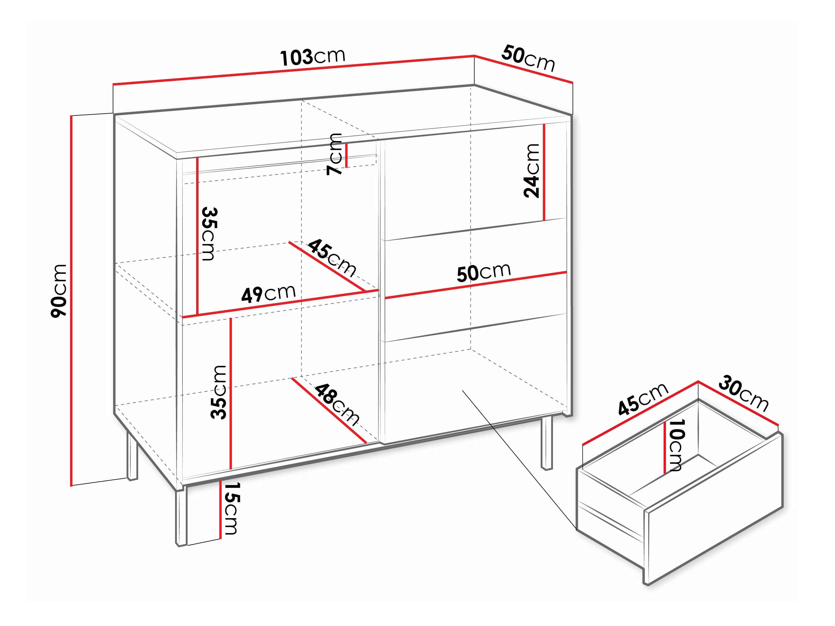 Kommoden Comfivo Delruva (Weiß)