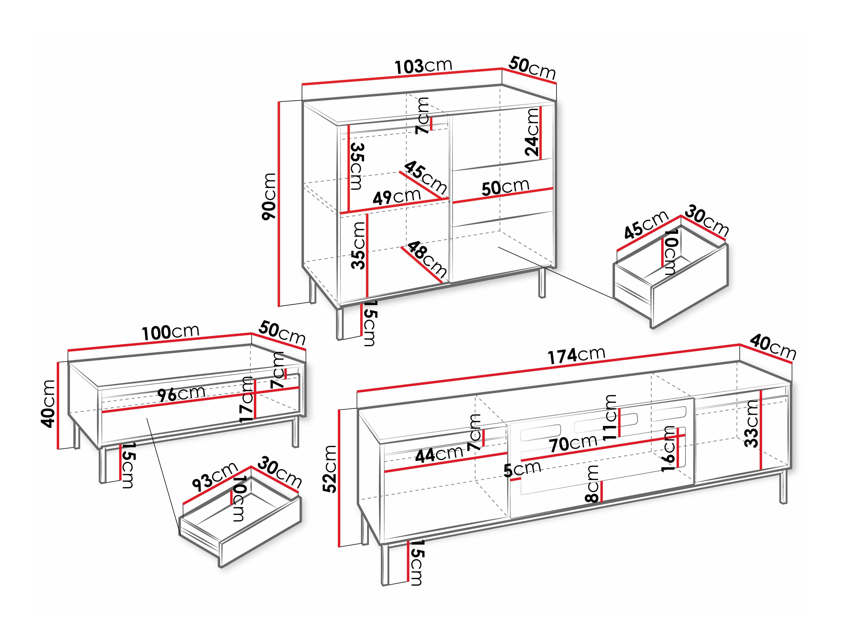 Wohnzimmer-Sets Comfivo Delruva IV (Weiß)