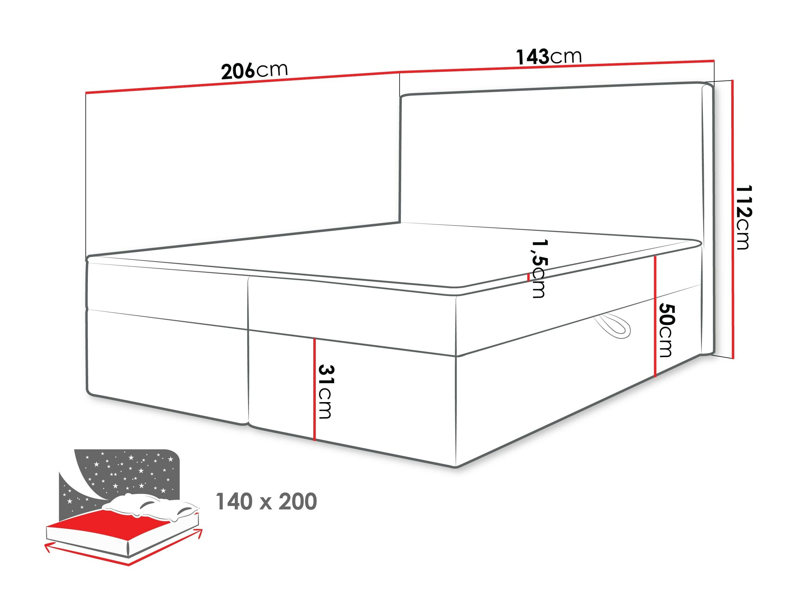 Boxspringbett Comfivo Arbitas (Ambience 01)