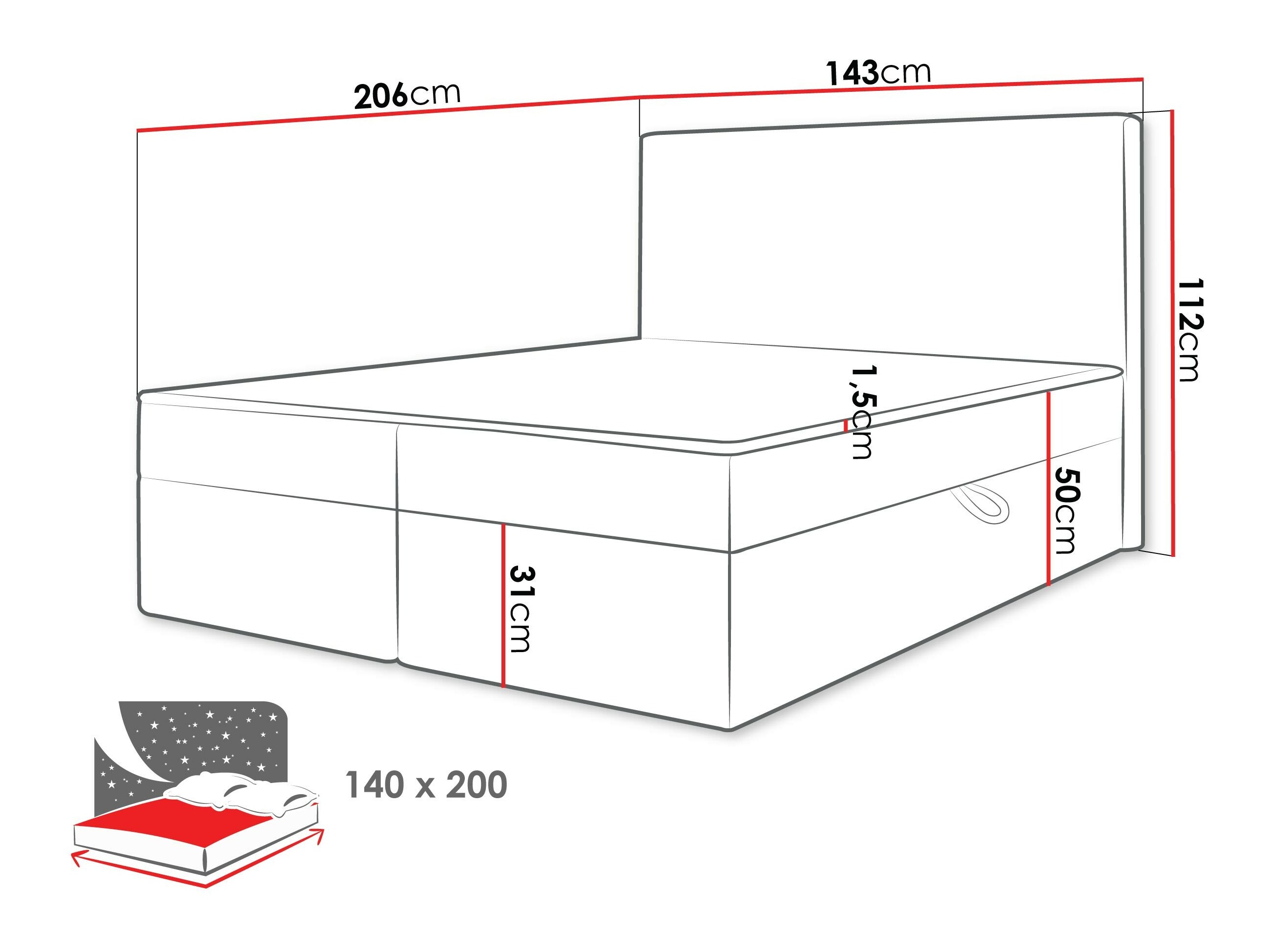 Boxspringbett Comfivo Arbitas (Ambience 02)