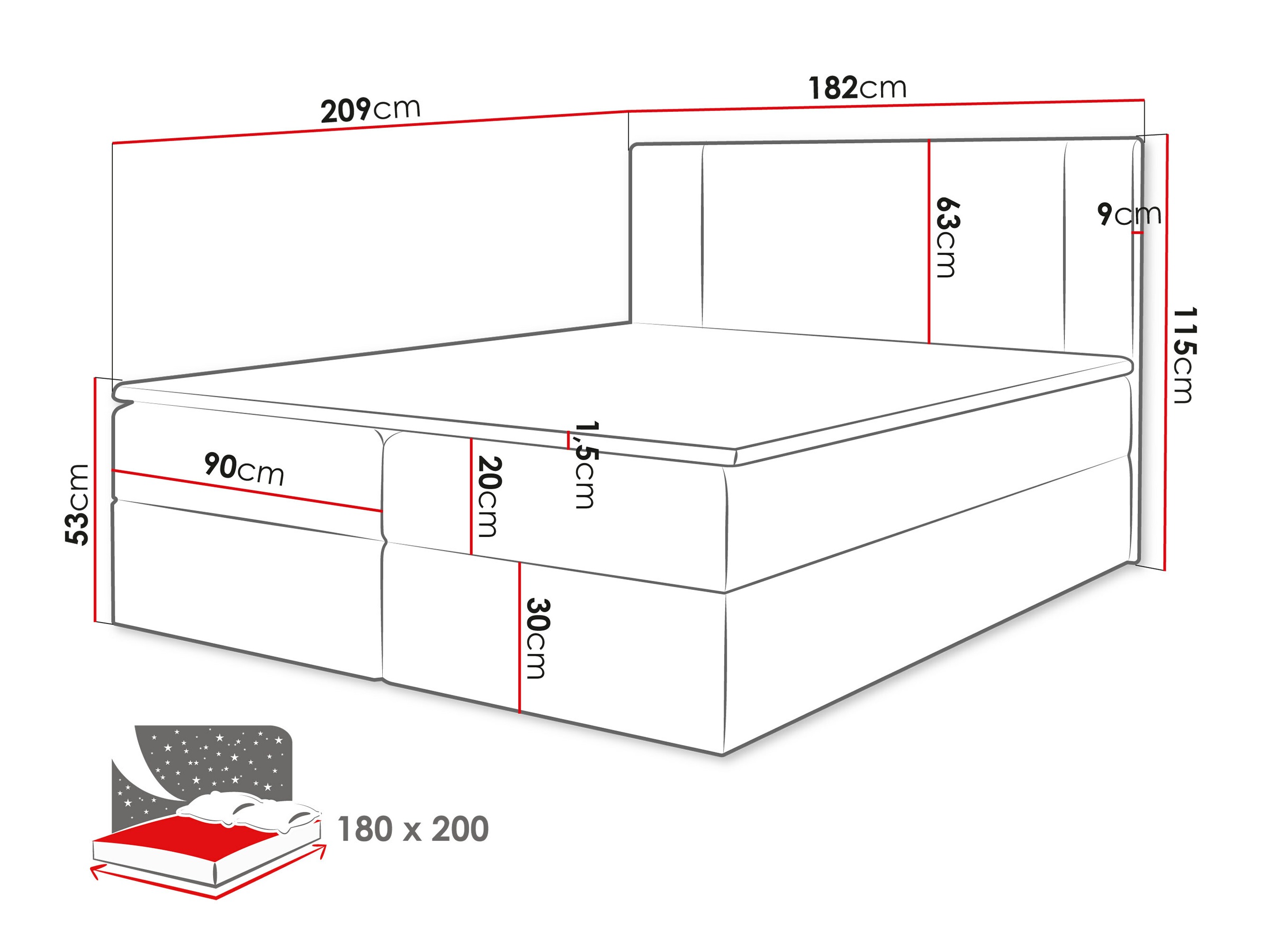 Boxspringbett Zanesville 101 (Manila 35)