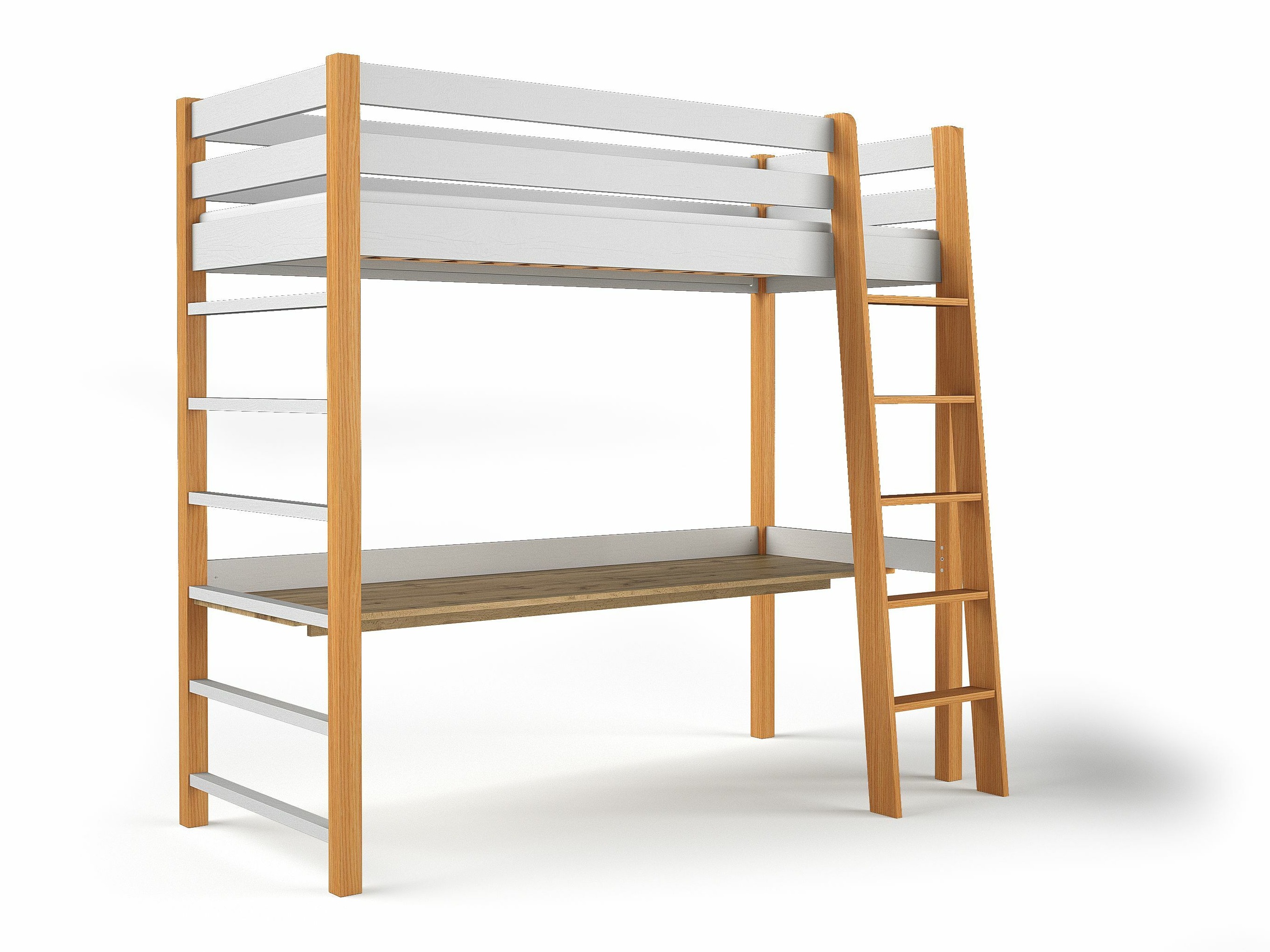 Hohes Bett Ogden 173 (Weiß)