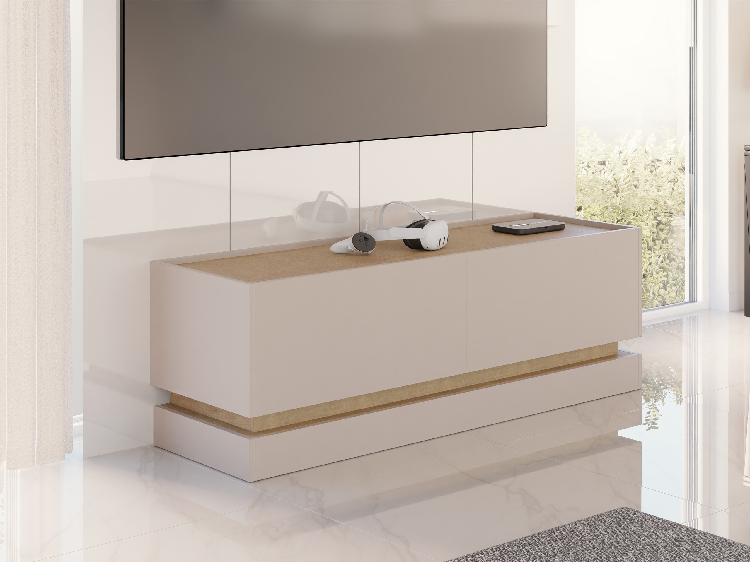 TV-Möbel Comfivo Tilia I (Kaschmir + Eichenholzoptik)