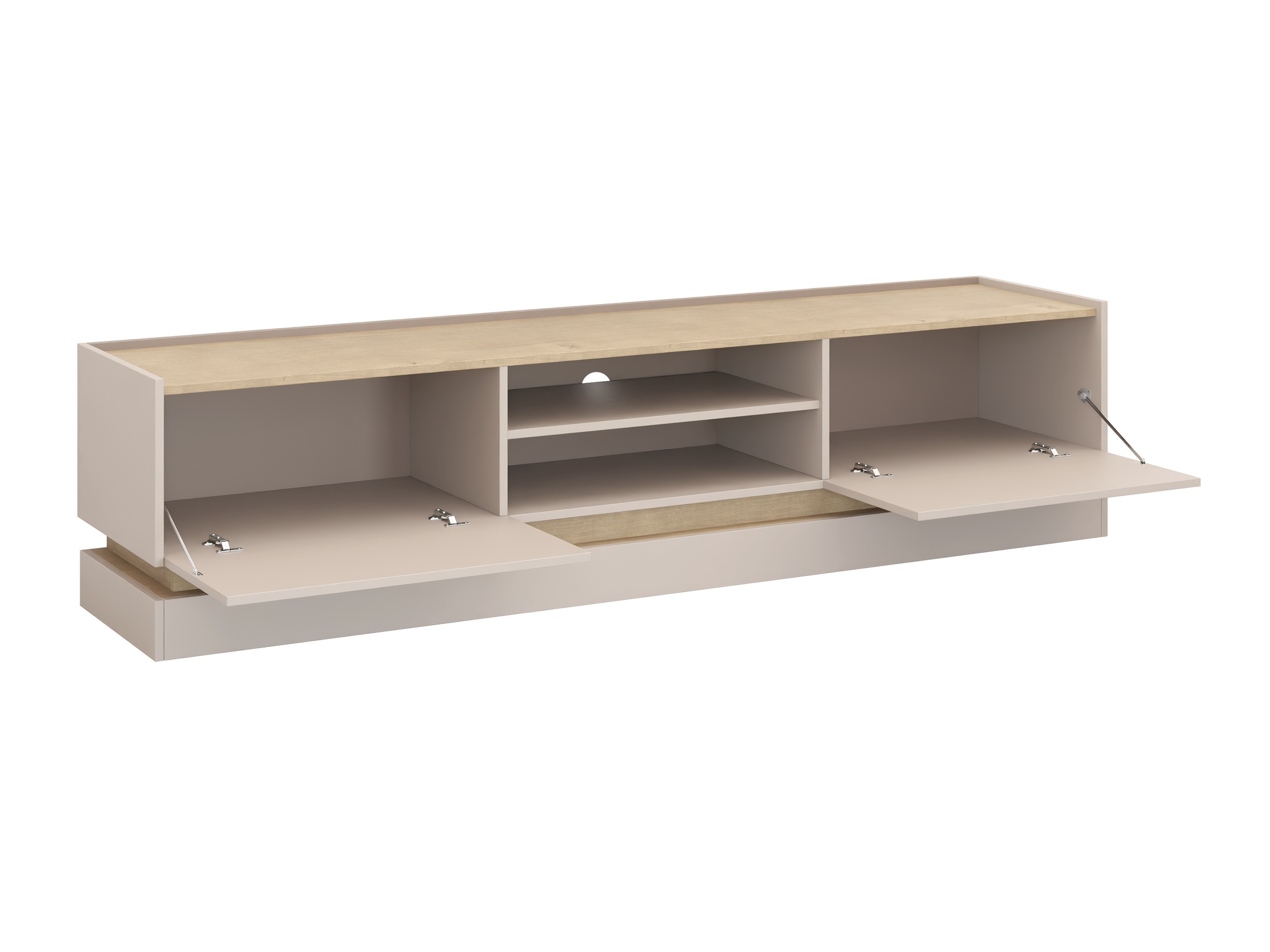 TV-Möbel Comfivo Tilia (Schwarz + Eichenholzoptik)