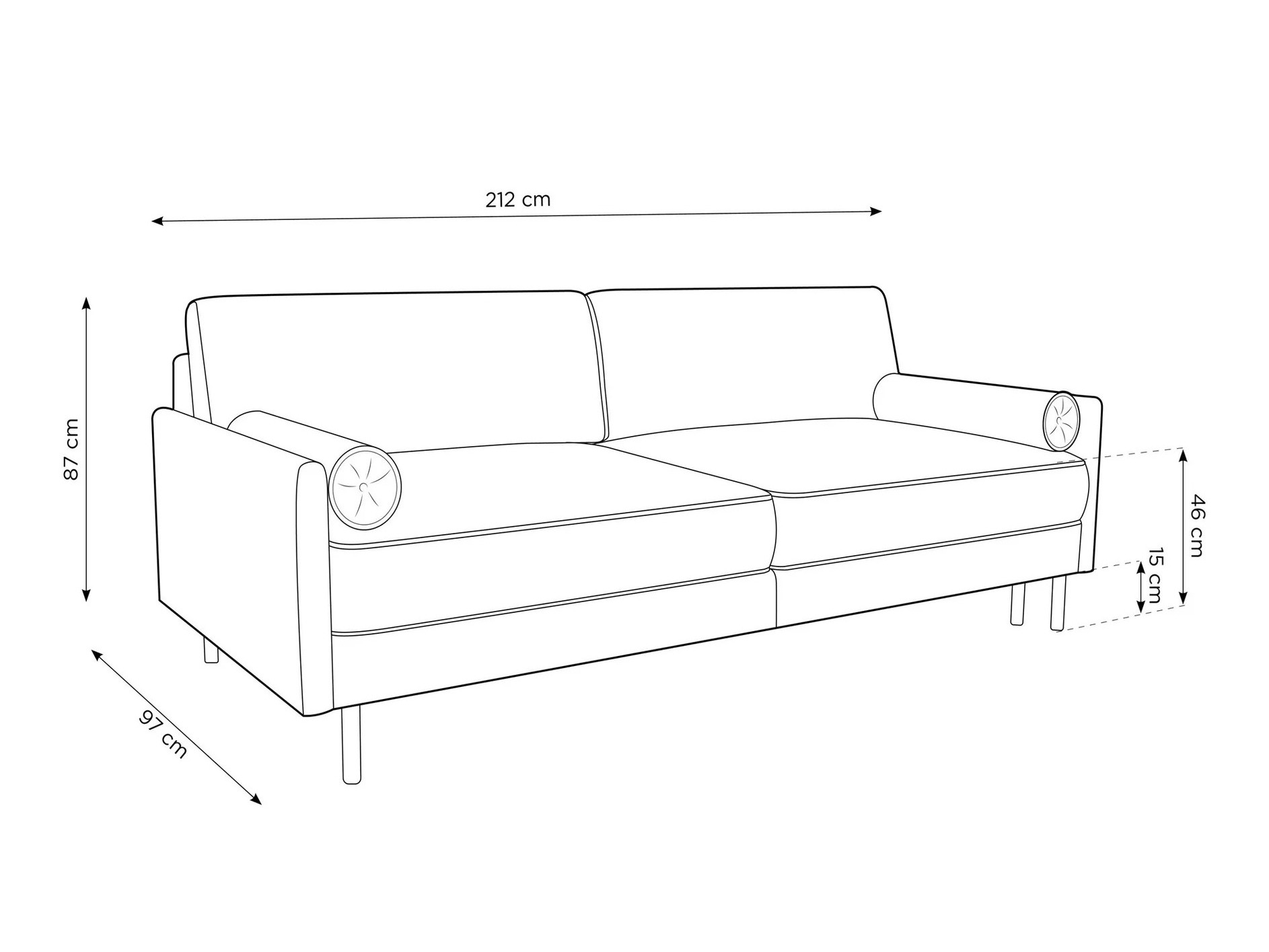 Schlafsofa Beckley 332 (Bluvel 22)
