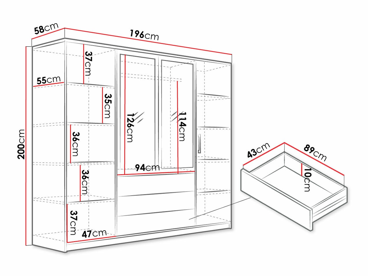 Kleiderschrank Lombala 104