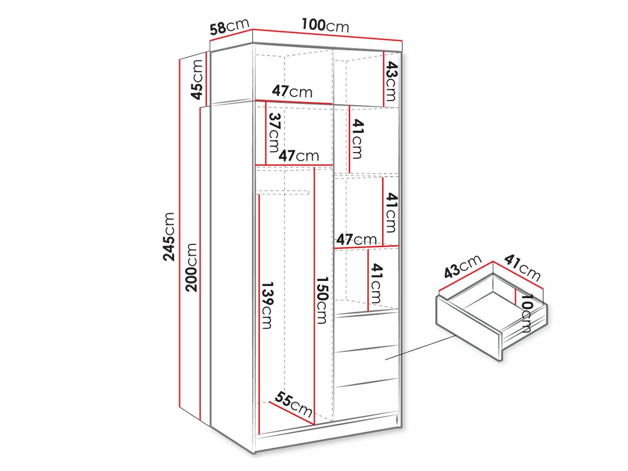 Kleiderschrank Lombala 108