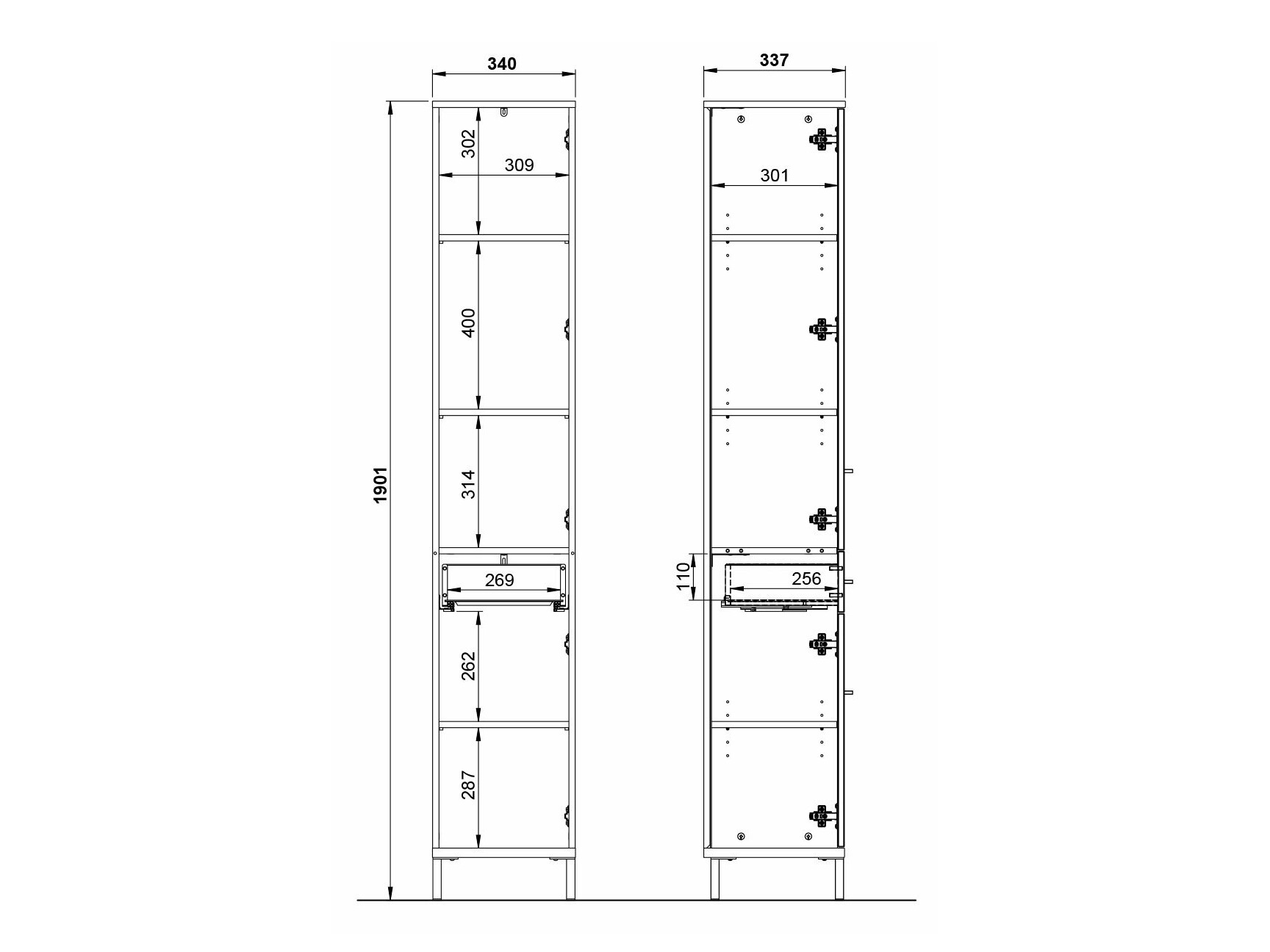Stehender Badezimmerschrank Ruvlevu 103 (Graphit + Navarra eichenholzoptik)
