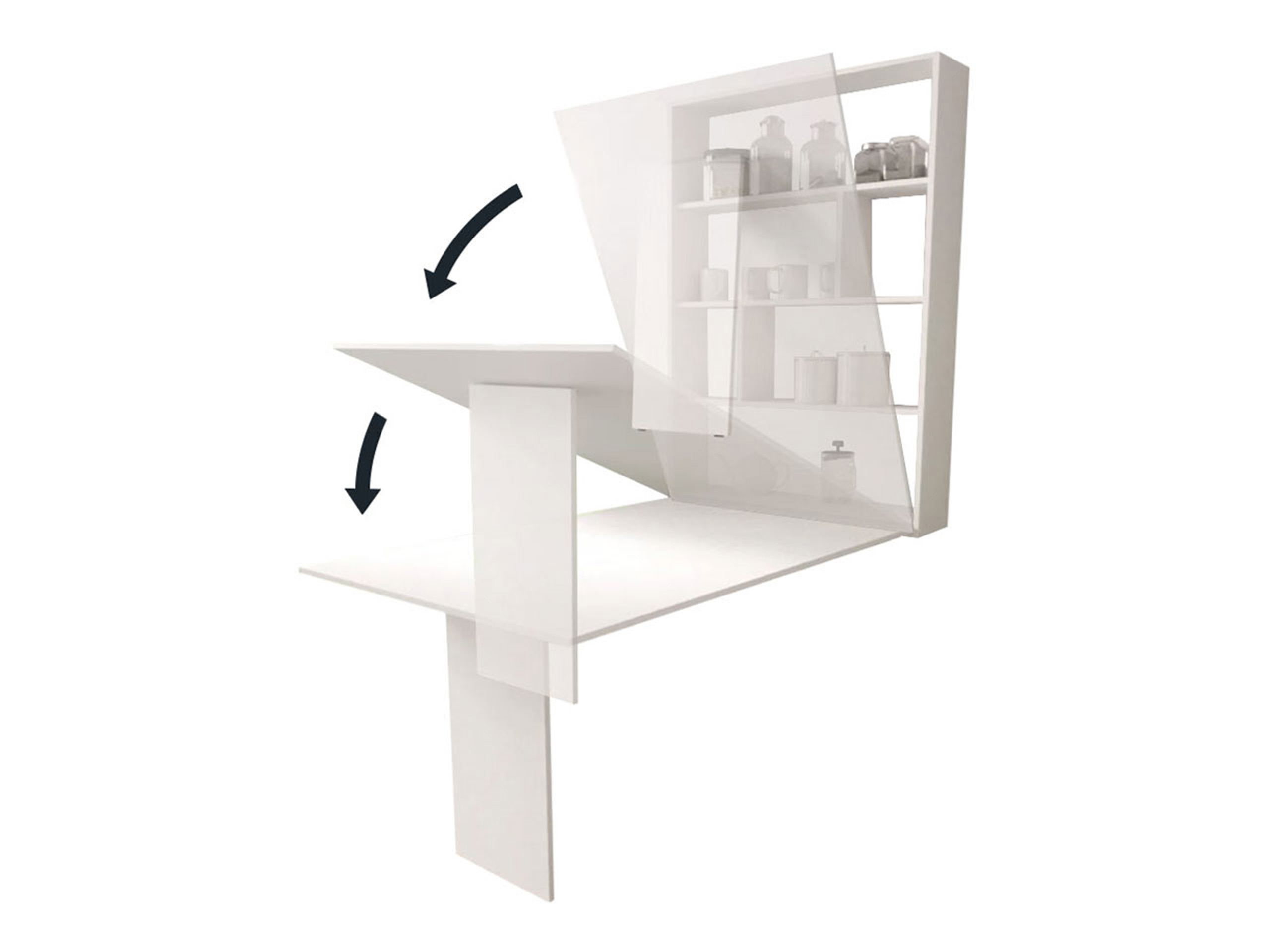 Tisch Buch Pinis III (Schwarz + Beton)