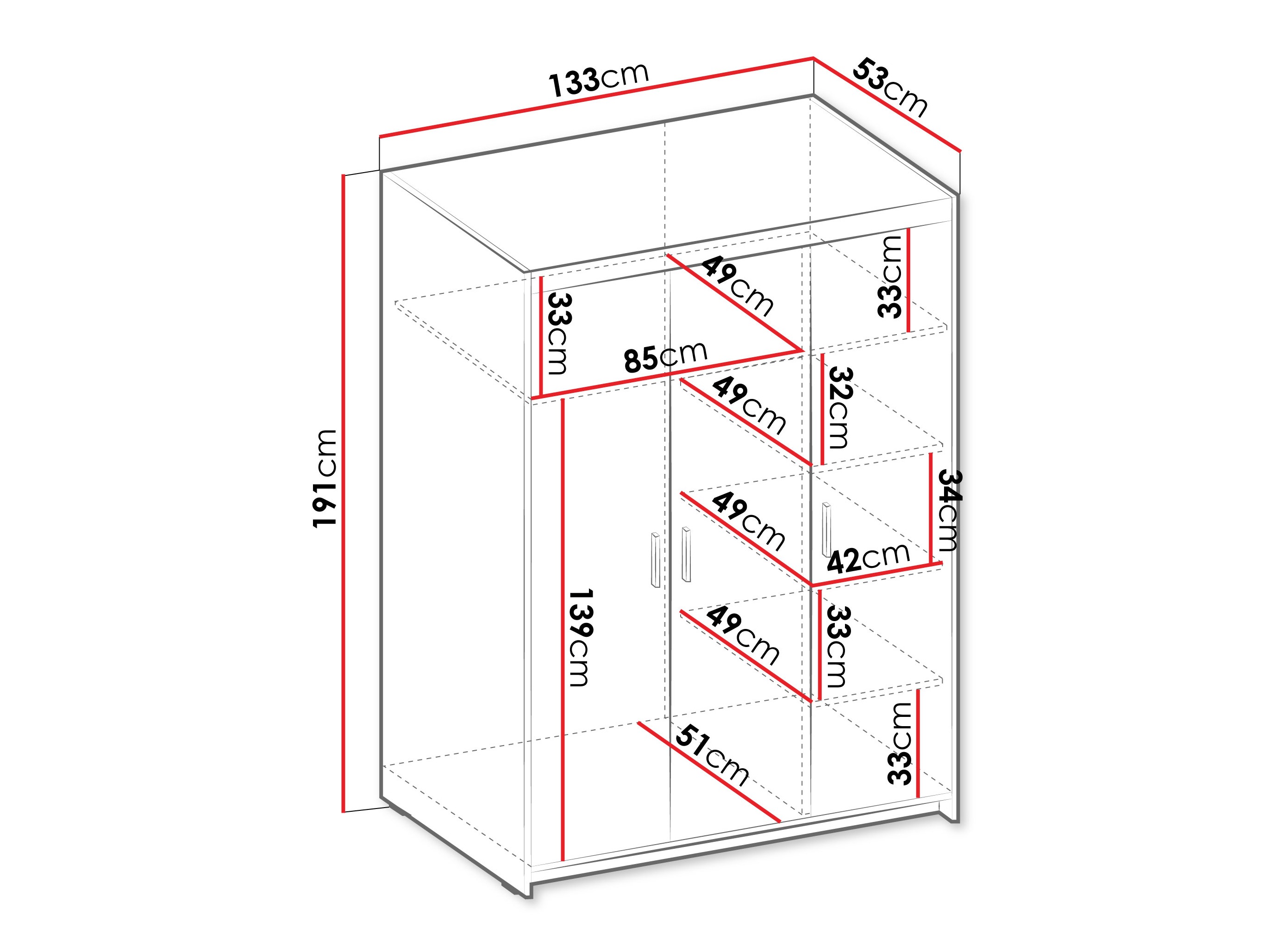 Kleiderschrank Novduni 101 (Beige)