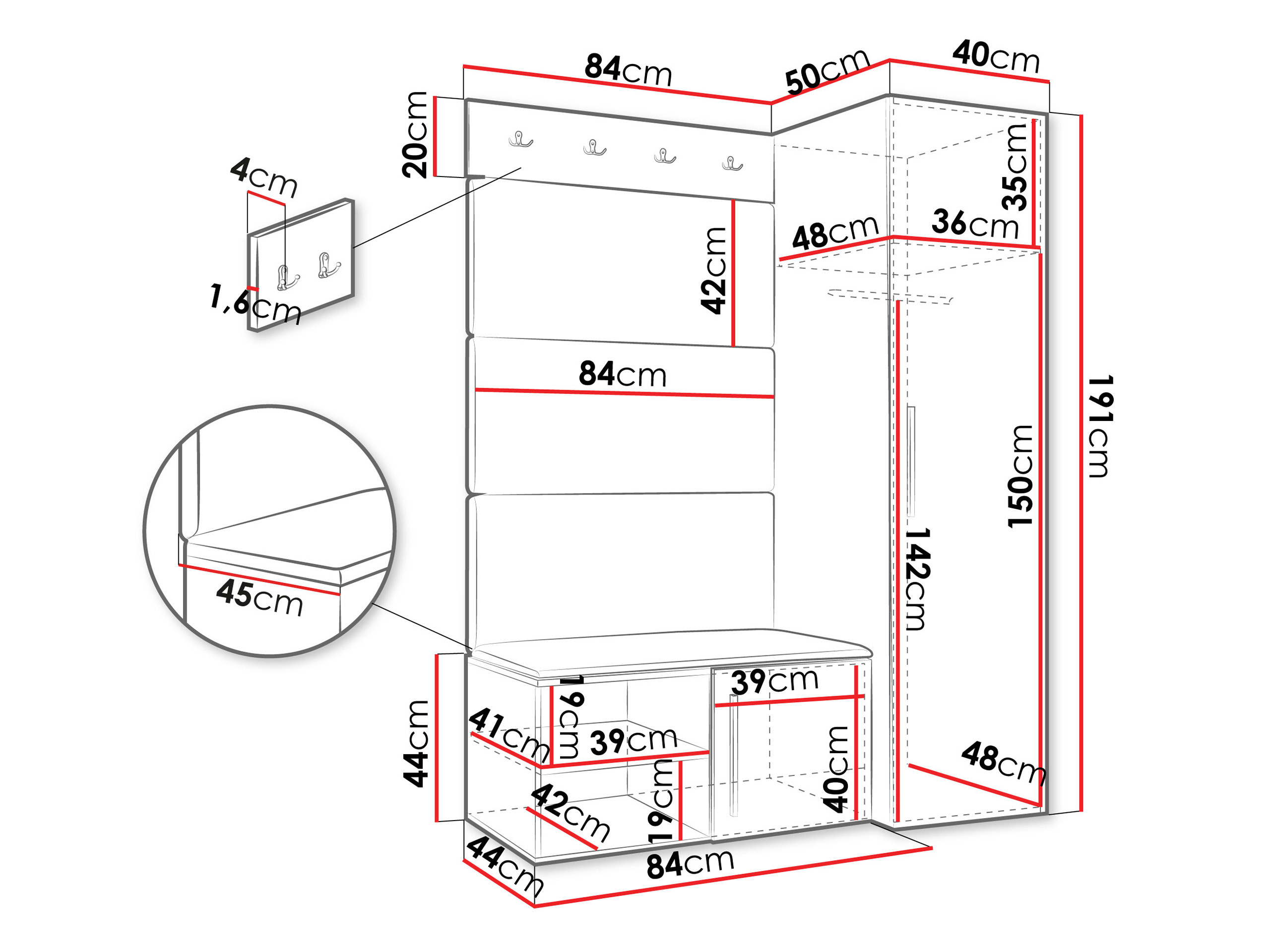 Flurgarnitur Nitos II (Weiß)