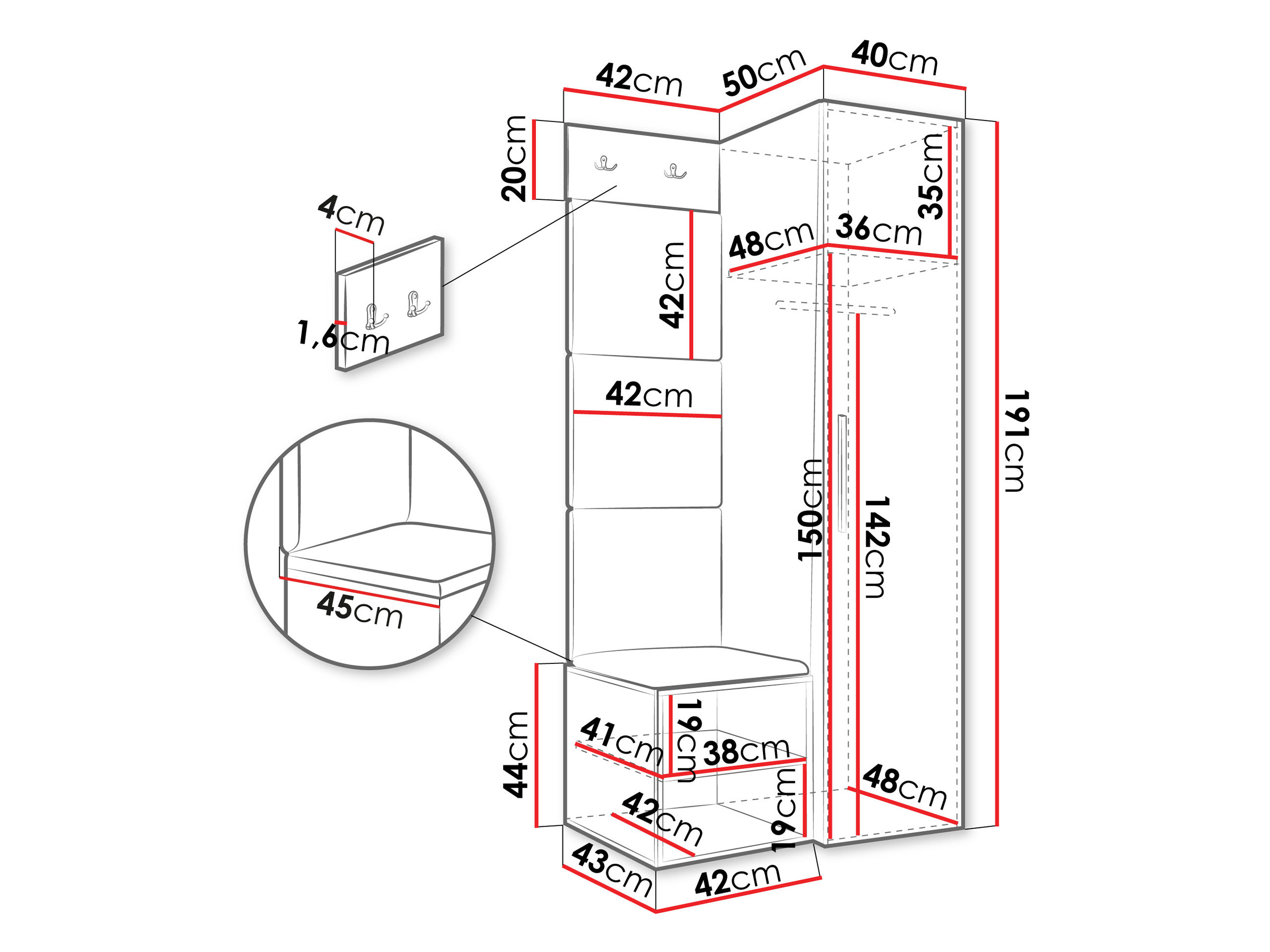Flurgarnitur Nitos III (Weiß)