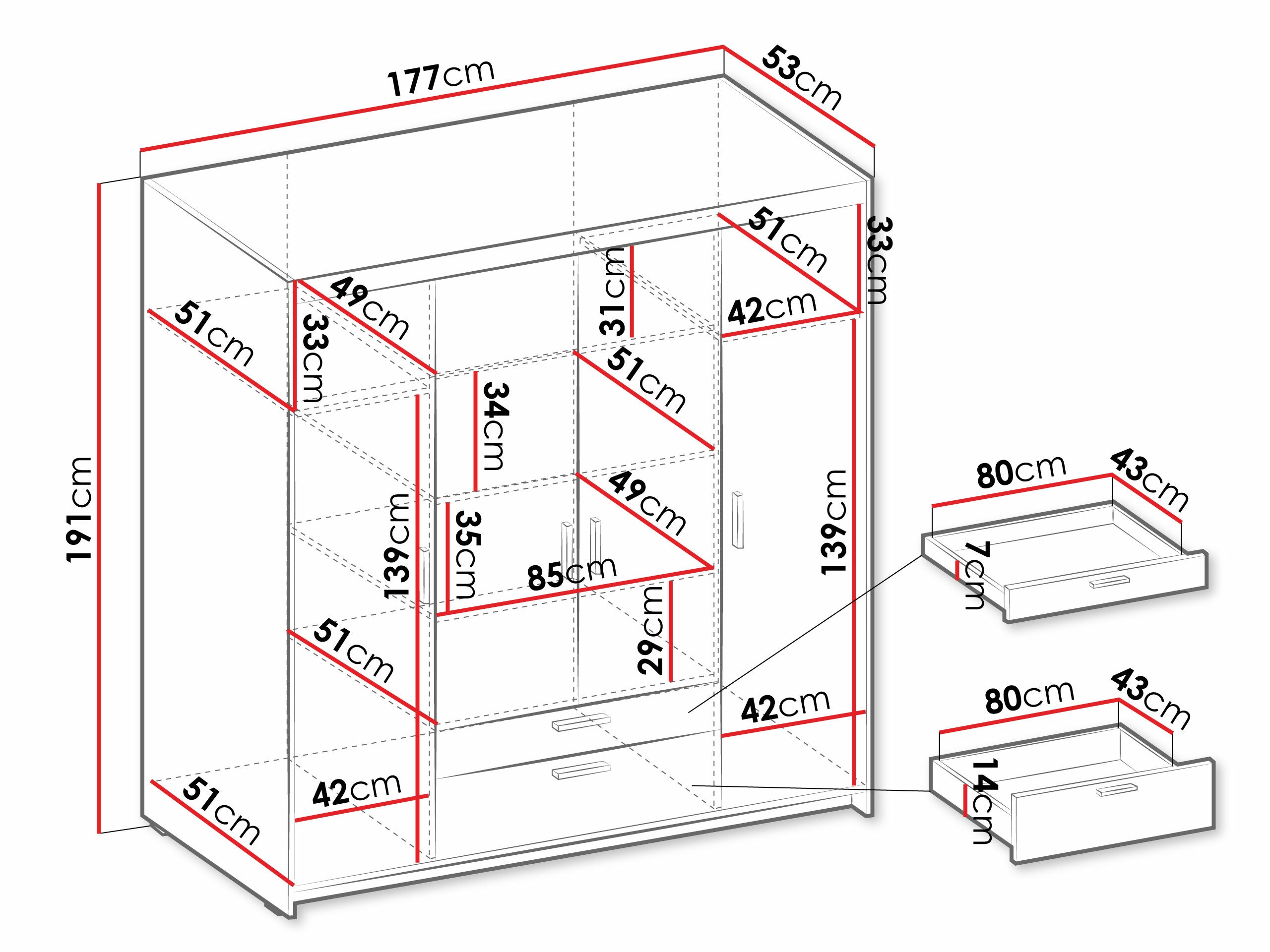 Kleiderschrank Novduni 107 (Sonoma Eichenholzoptik)