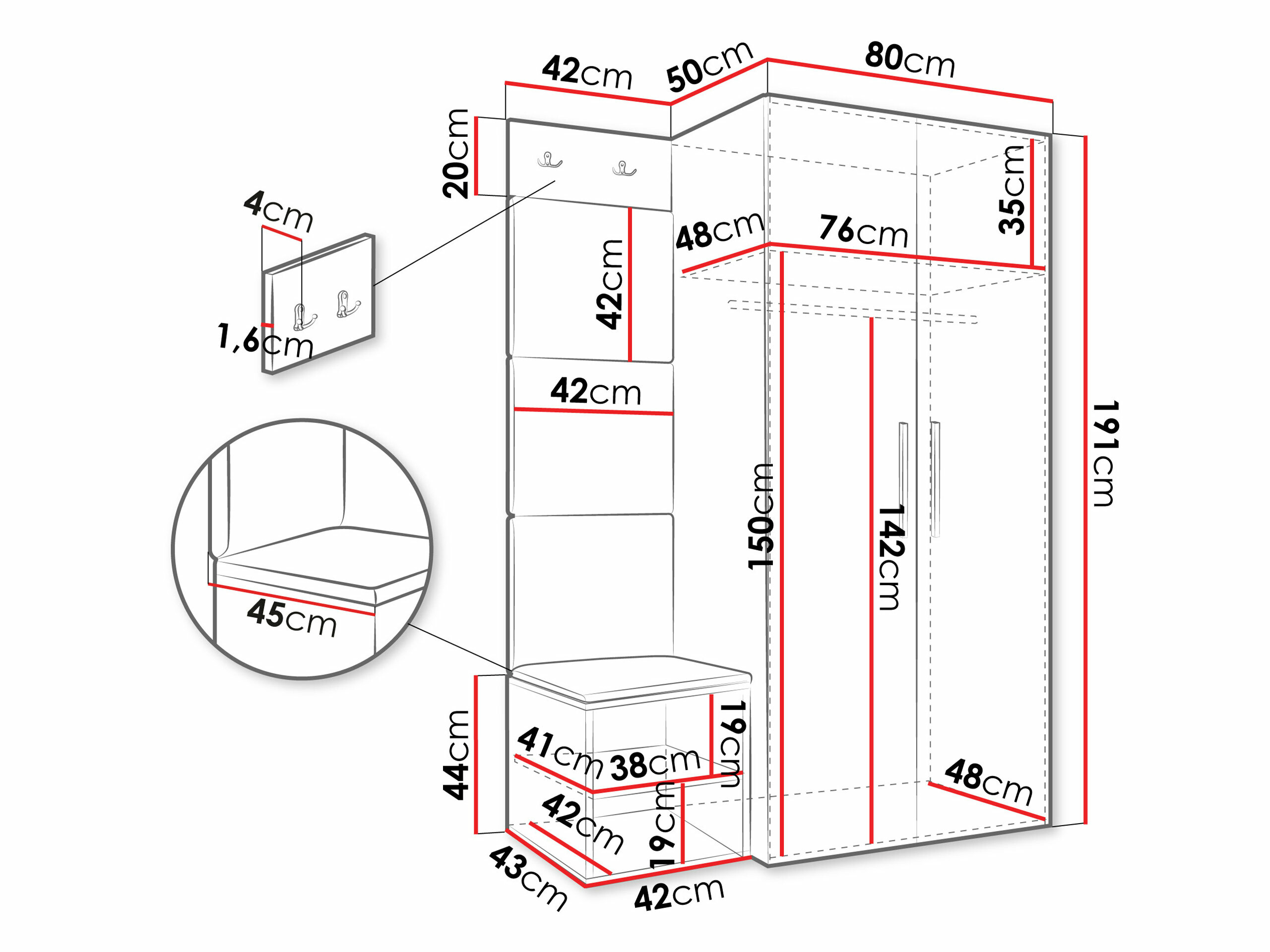 Flurgarnitur Hartford 523 (Weiß)