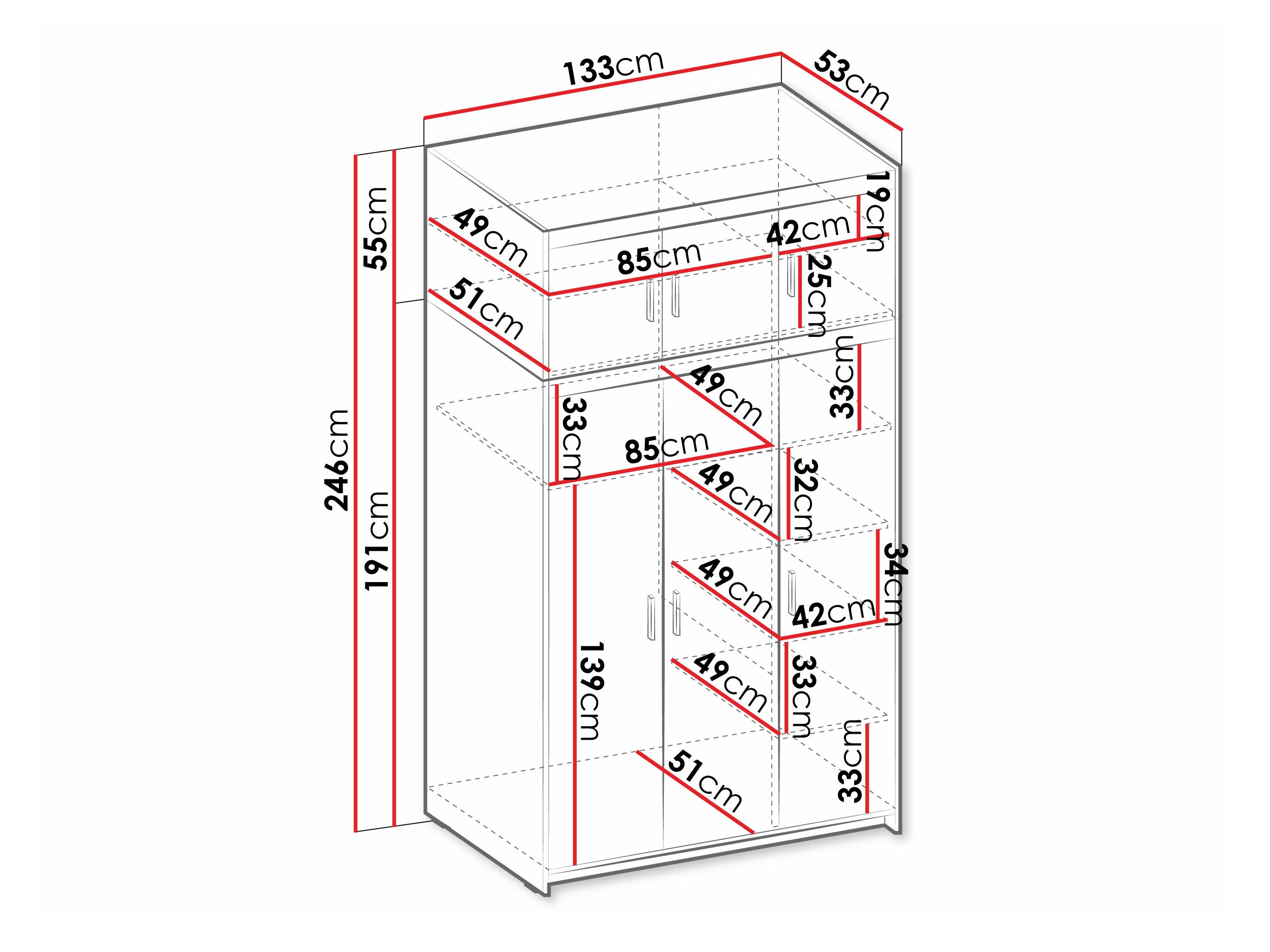 Kleiderschrank Novduni 104 (Lefkas-Eiche)