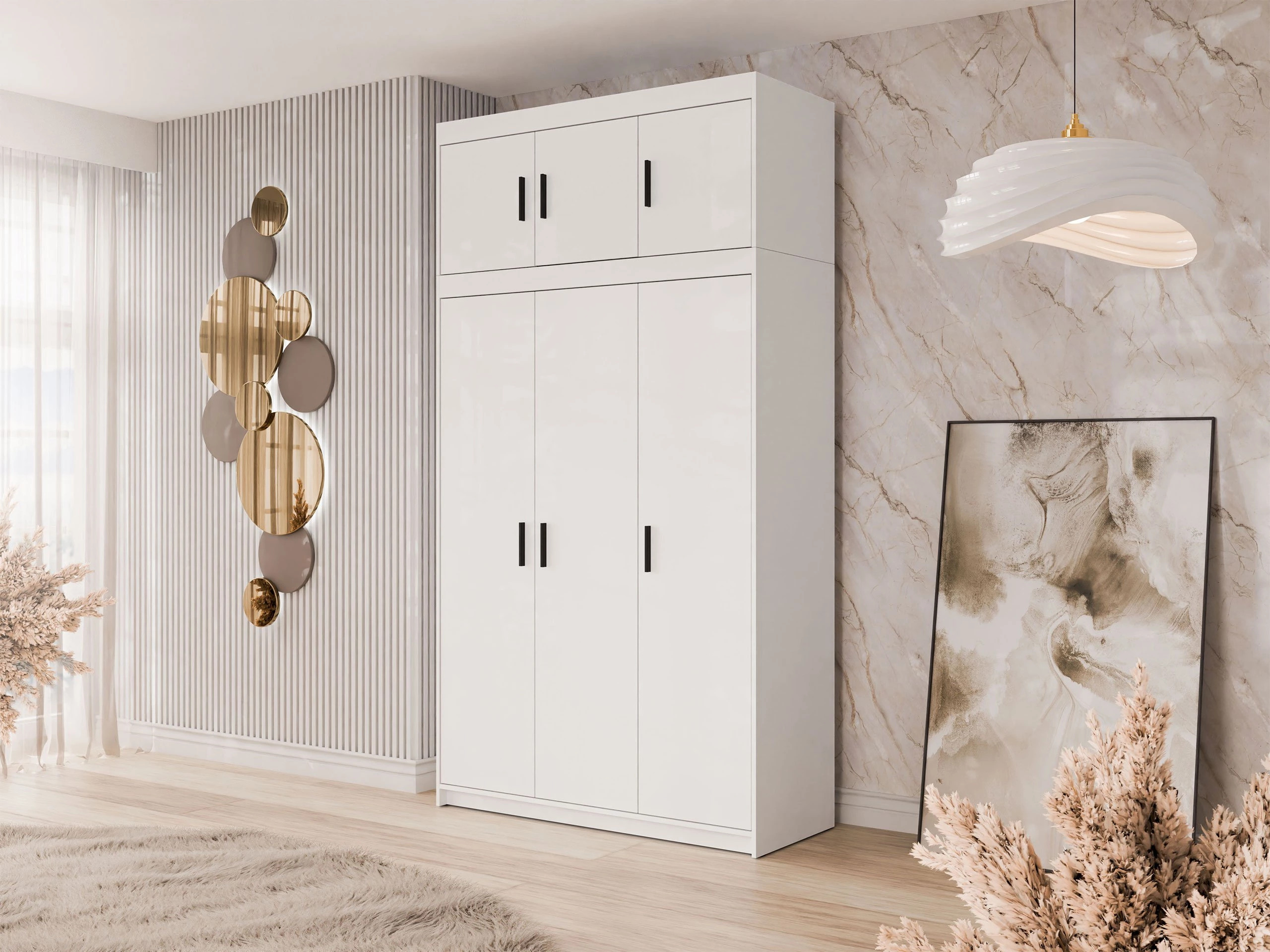 Kleiderschrank Novduni 104 (Weiß)