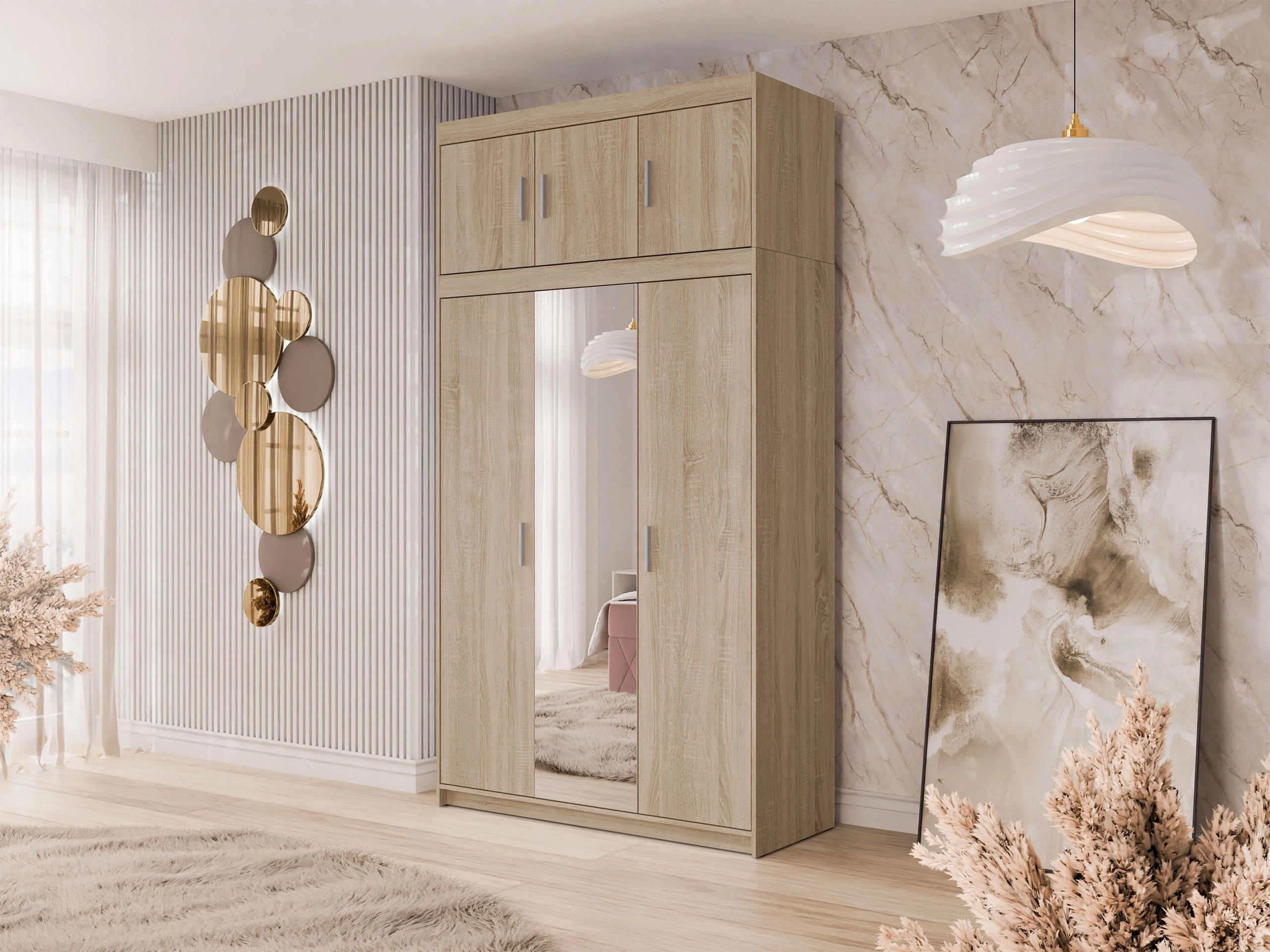 Kleiderschrank Novduni 105 (Sonoma Eichenholzoptik)