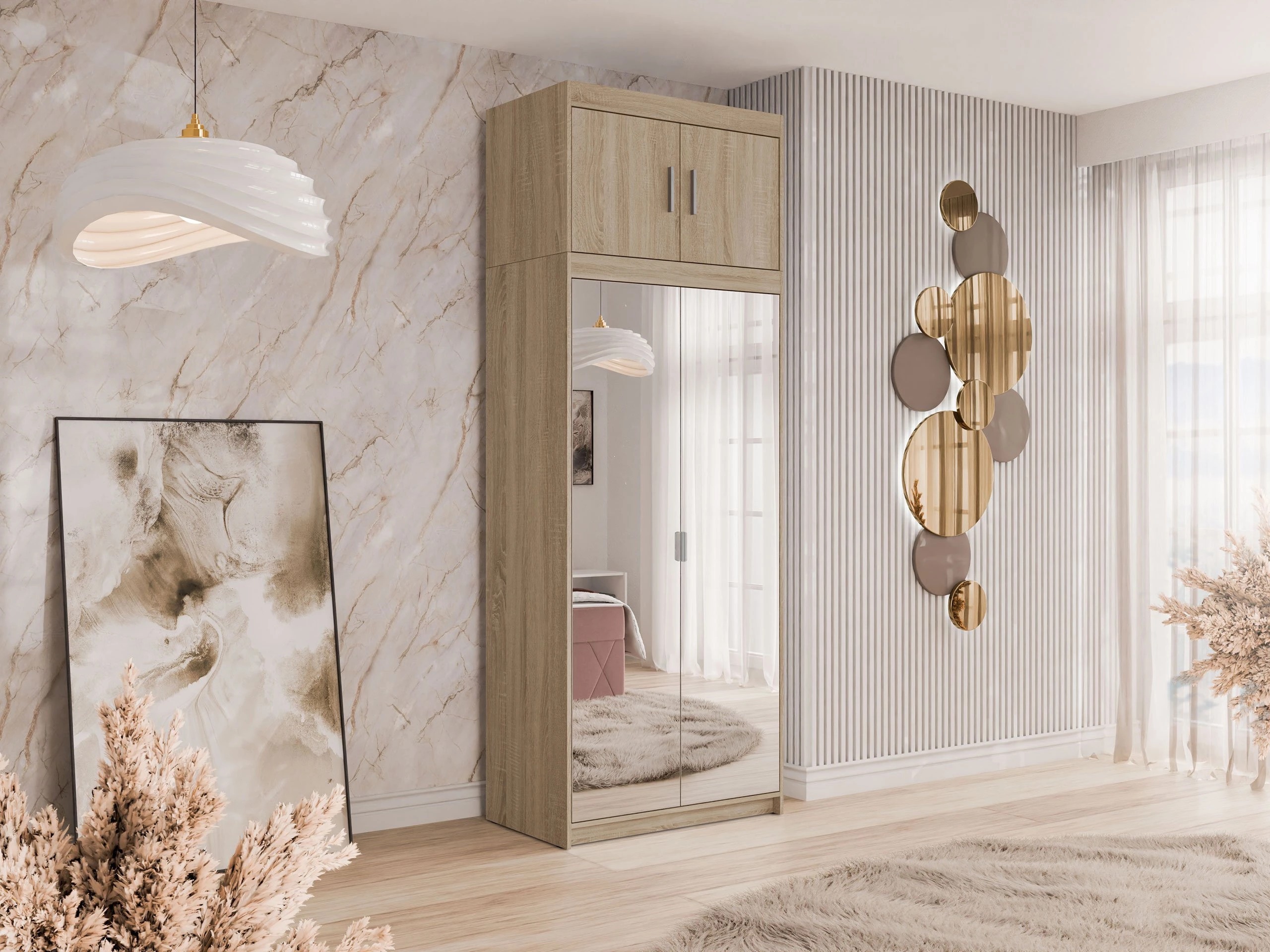 Kleiderschrank Novduni 119 (Sonoma Eichenholzoptik)