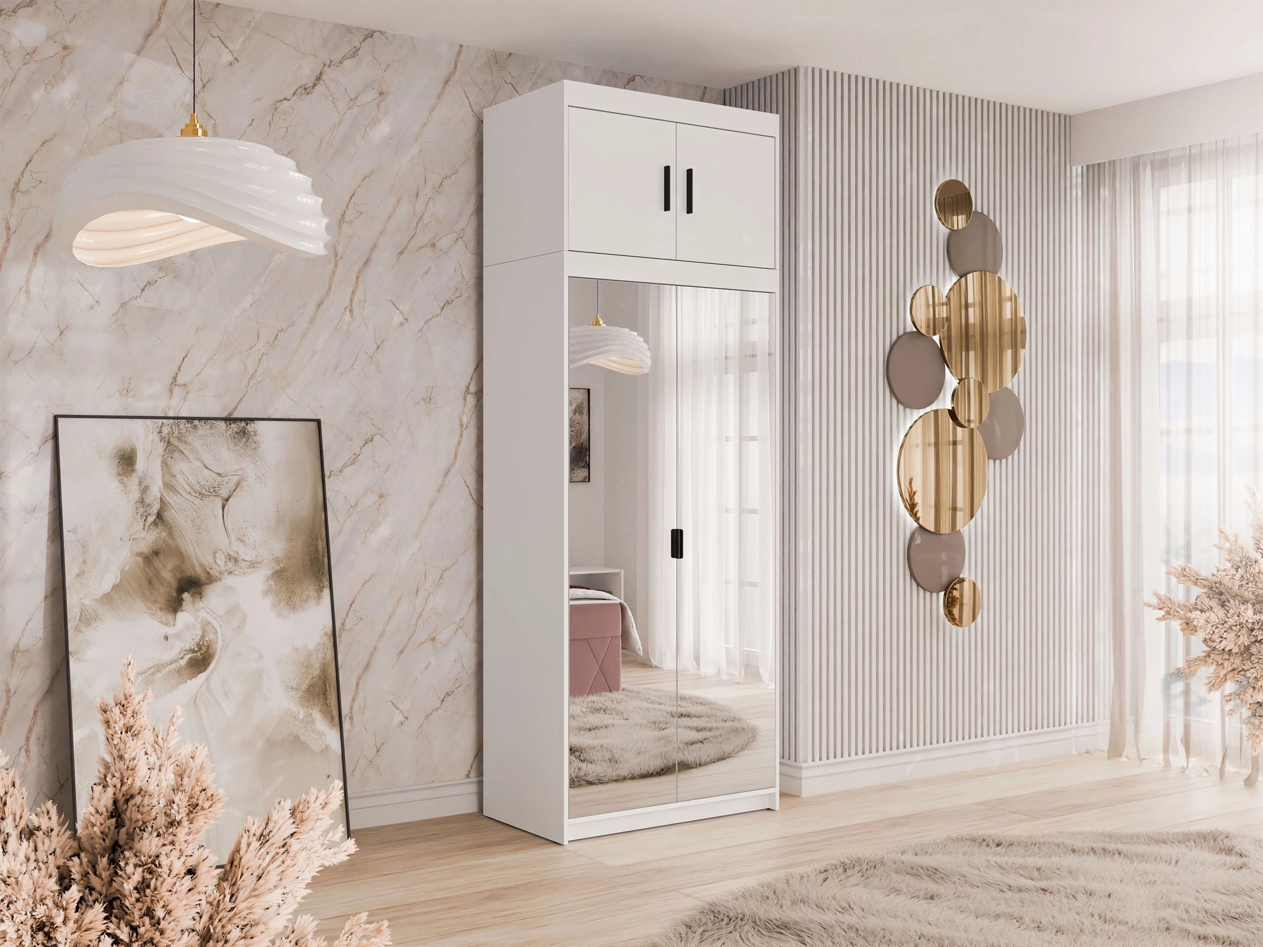 Kleiderschrank Novduni 119 (Weiß)