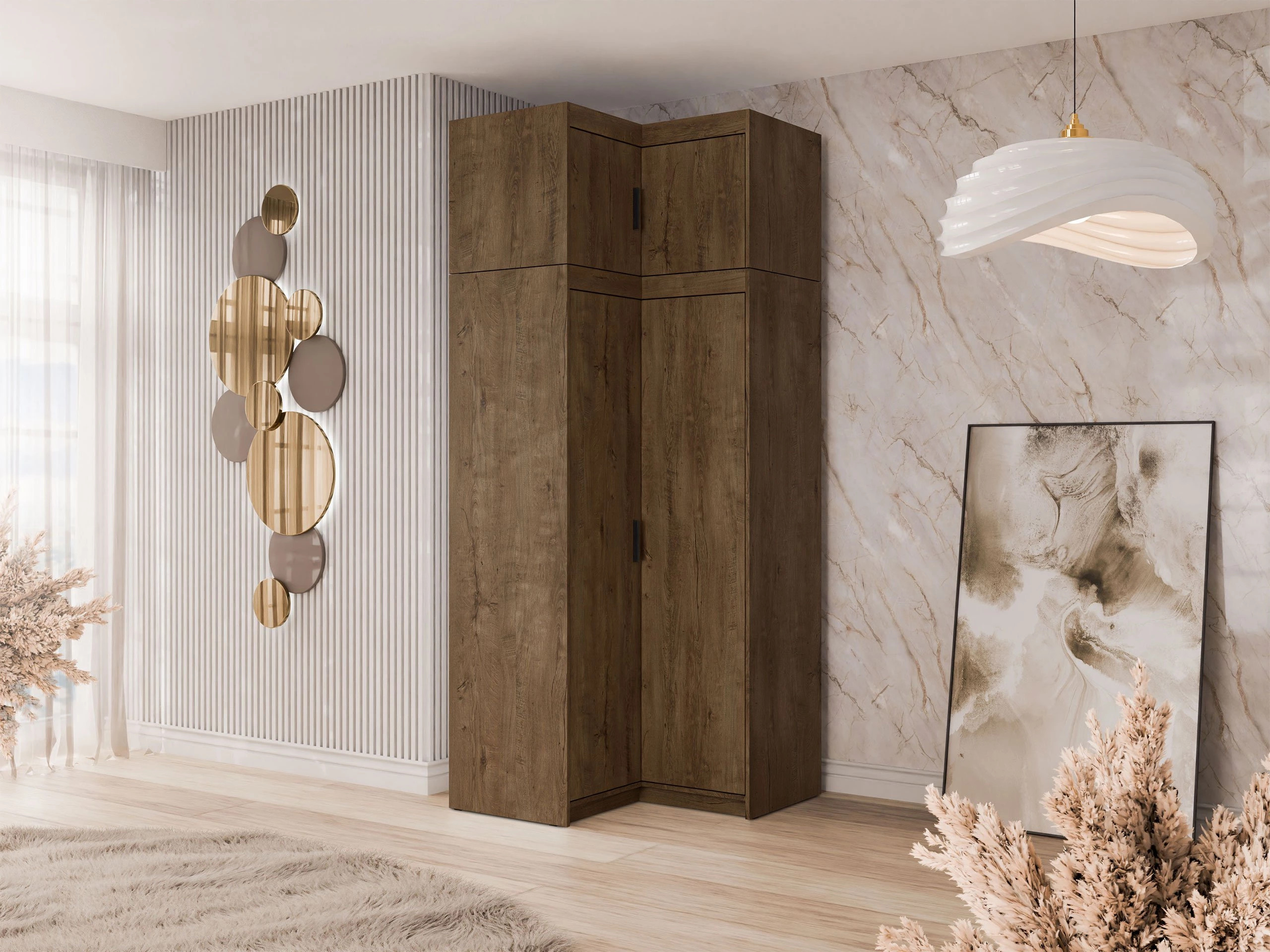 Eckkleiderschrank Novduni 121 (Lefkas-Eiche)