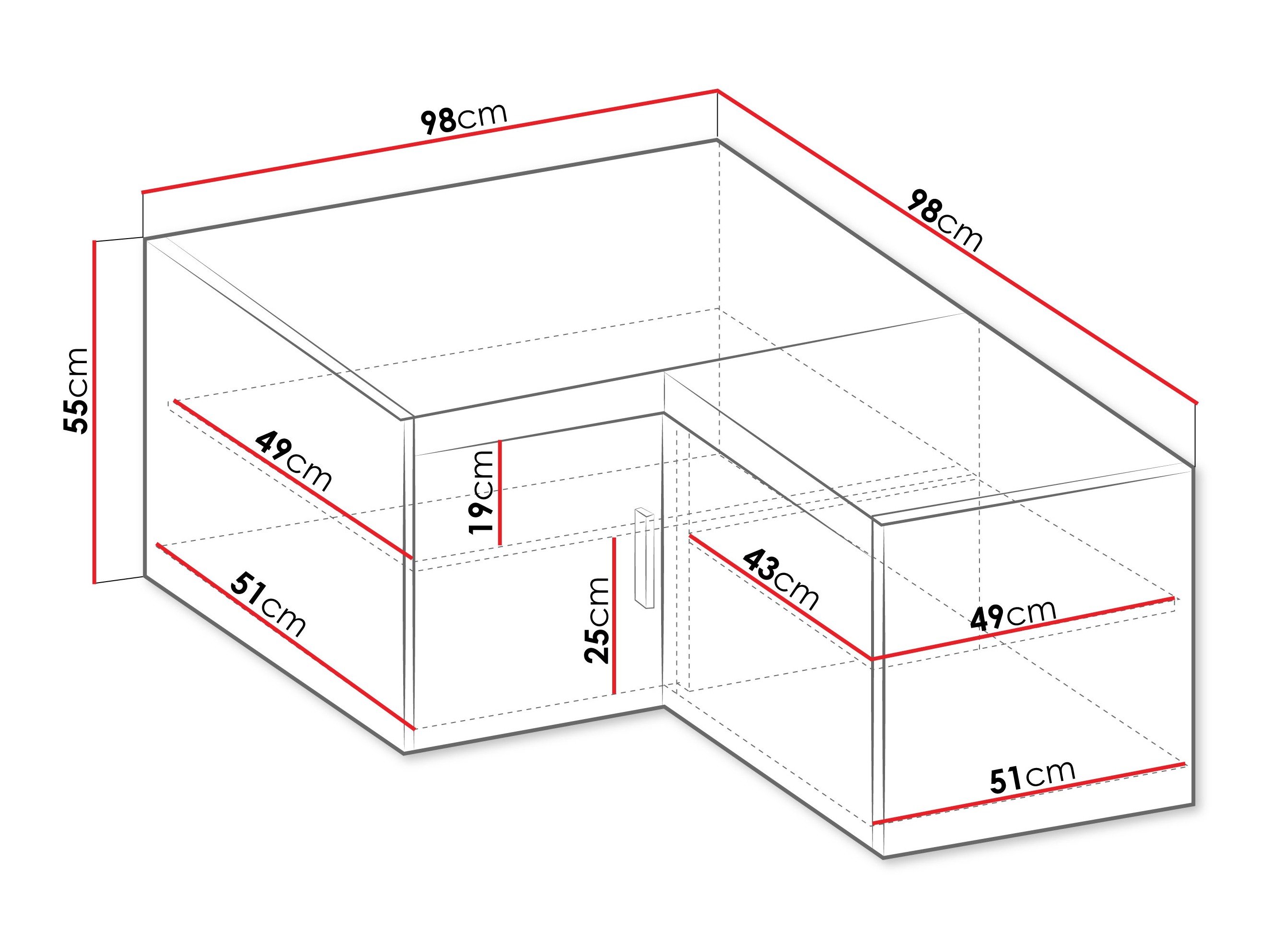 Eckschrank Novduni 118 (Eichenholzoptik)
