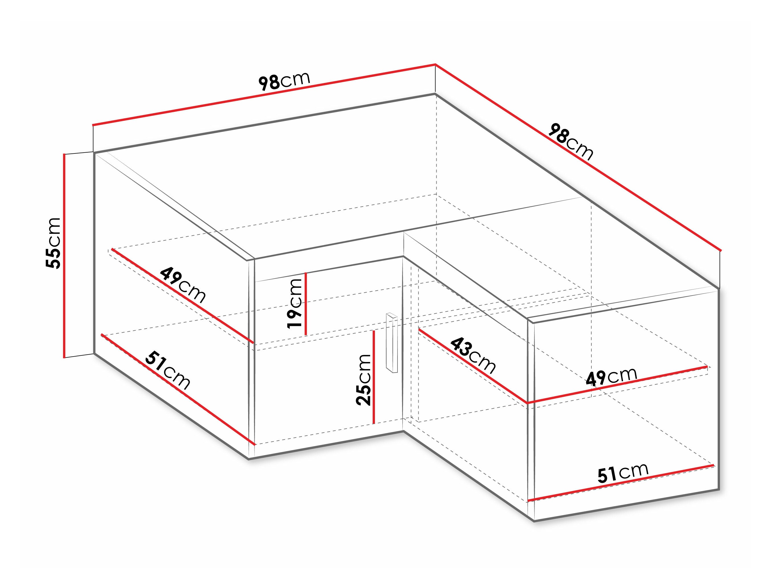 Eckschrank Novduni 118 (Sonoma Eichenholzoptik)