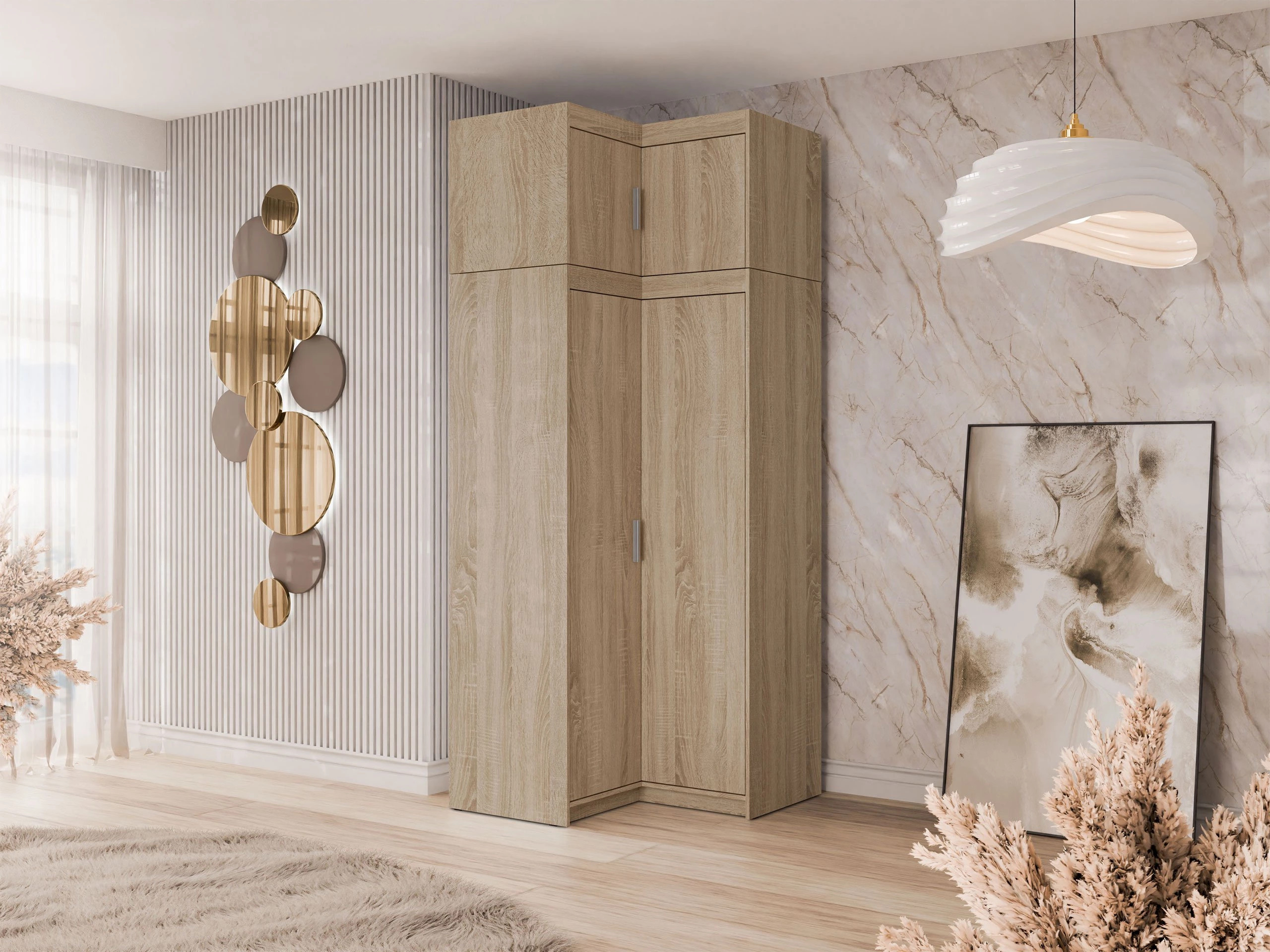 Eckschrank Novduni 118 (Sonoma Eichenholzoptik)