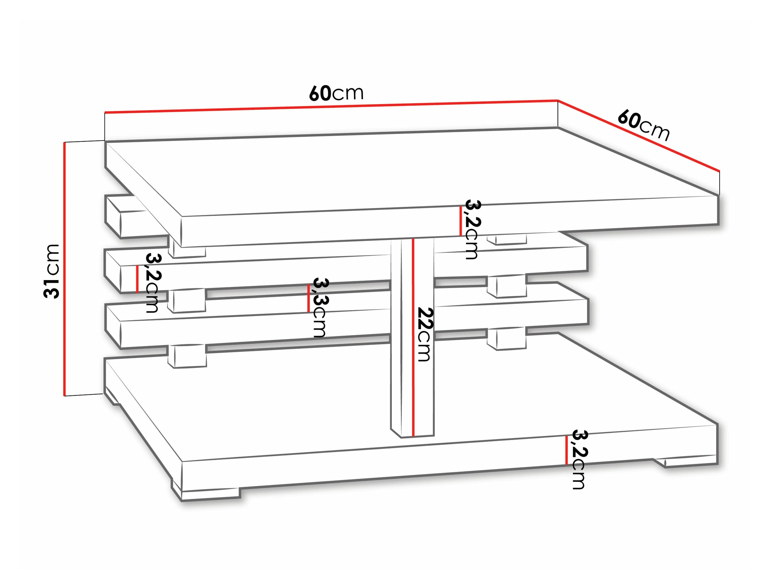 Couchtisch Consortum (Matt weiß)