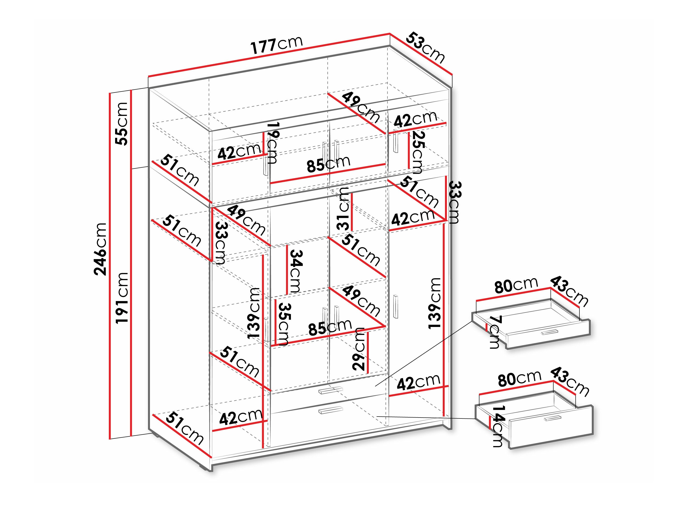 Kleiderschrank Novduni 106 (Lefkas-Eiche)