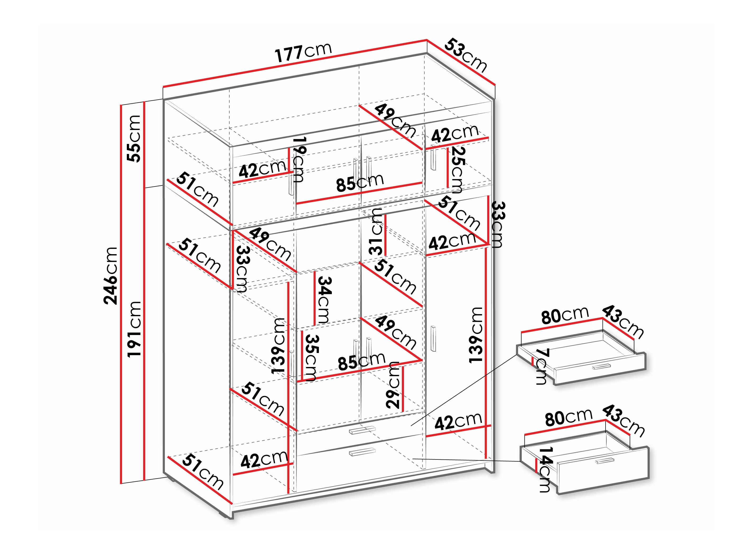 Kleiderschrank Novduni 106 (Sonoma Eichenholzoptik)